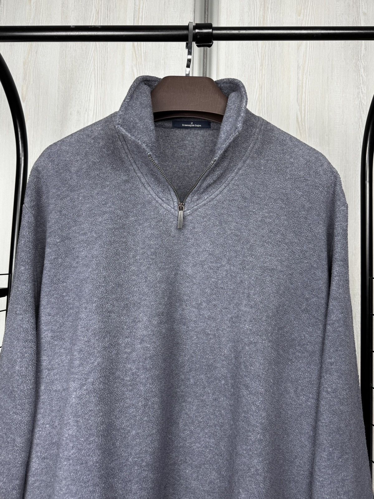 Ermenegildo Zegna Ermenegildo Zegna 1/4 Zip Polyester Viscose Pullover Jumper Size US L / EU 52-54 / 3 - 3 Thumbnail