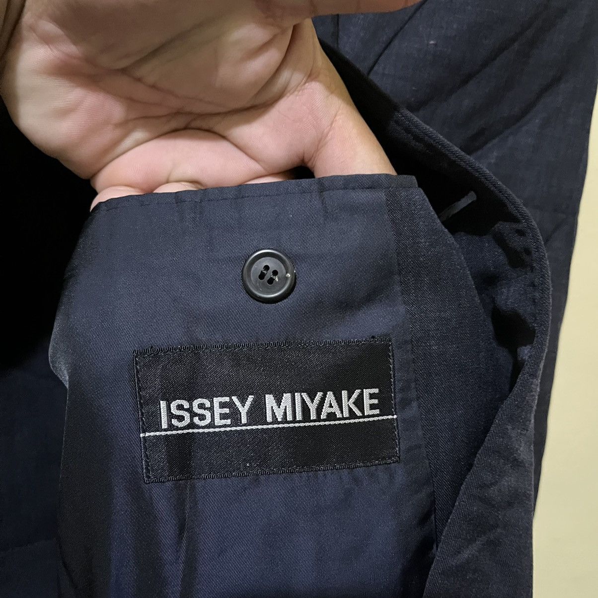 Issey Miyake 90s ISSEY MIYAKE - CHINESE COLLAR NAVY BLAZER Size 40S - 6 Thumbnail