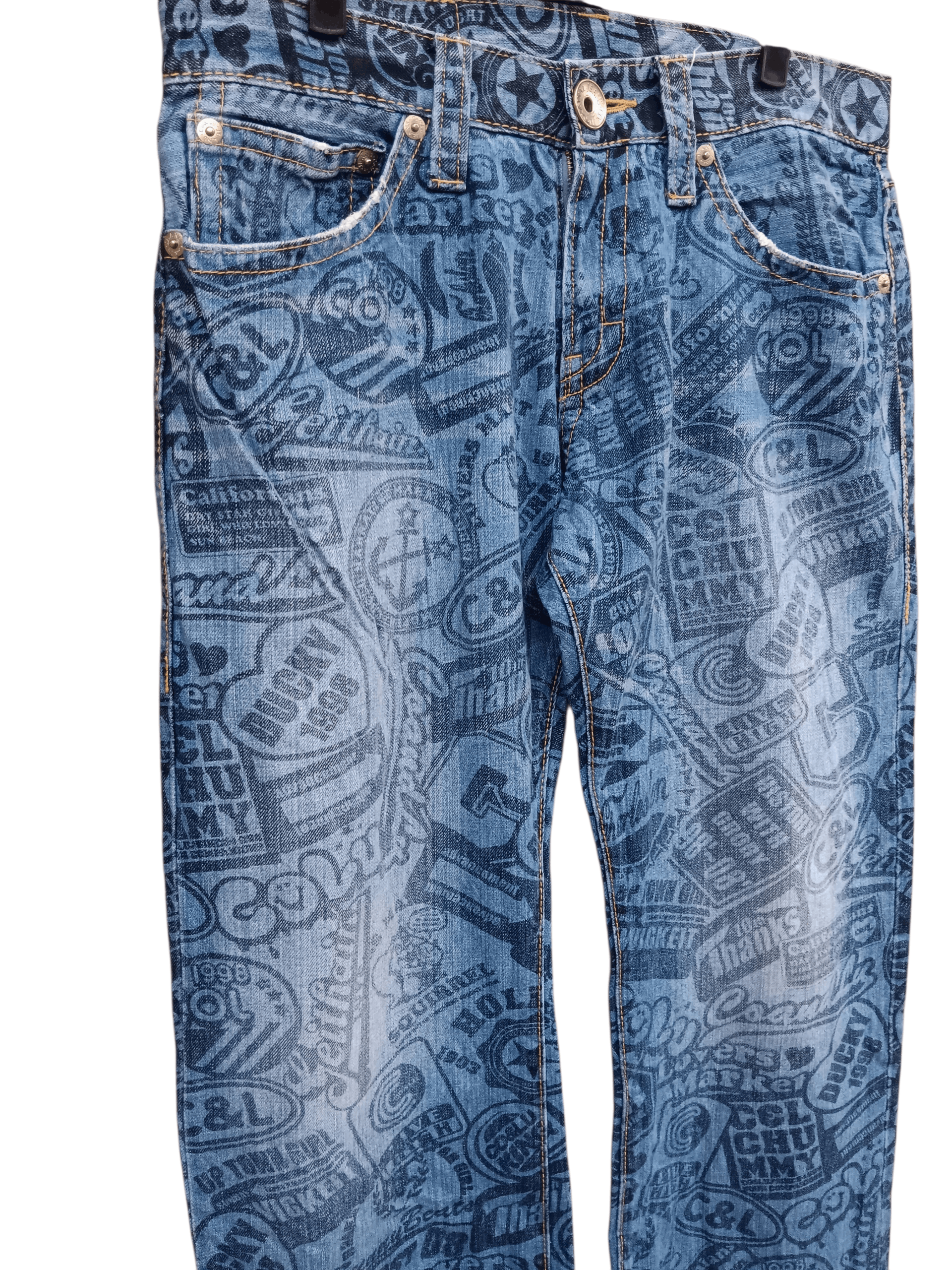 Vintage Vintage Co&Lu alloverprint denim pants Size US 33 - 2 Thumbnail
