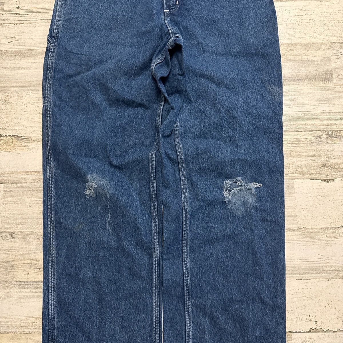 Carhartt Carhartt Baggy Blue Denim Carpenter Workwear Jeans 33x32 Size US 33 - 7 Thumbnail