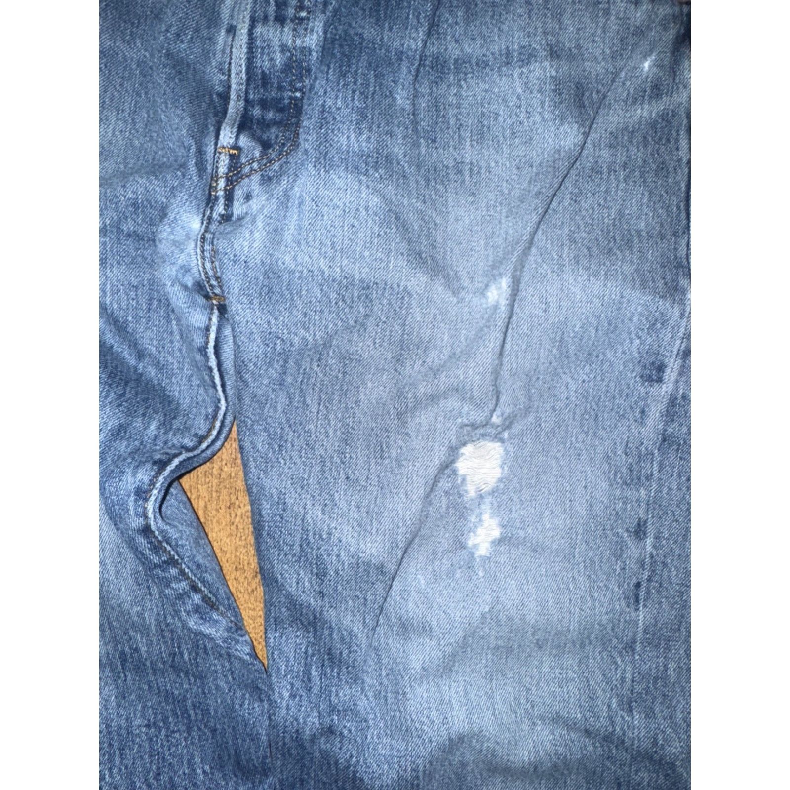 Levi's VINTAGE Levi’s 501 Jeans Straight Button Fly Distressed Denim Blue 36x26 Mens Size US 36 / EU 52 - 5 Thumbnail