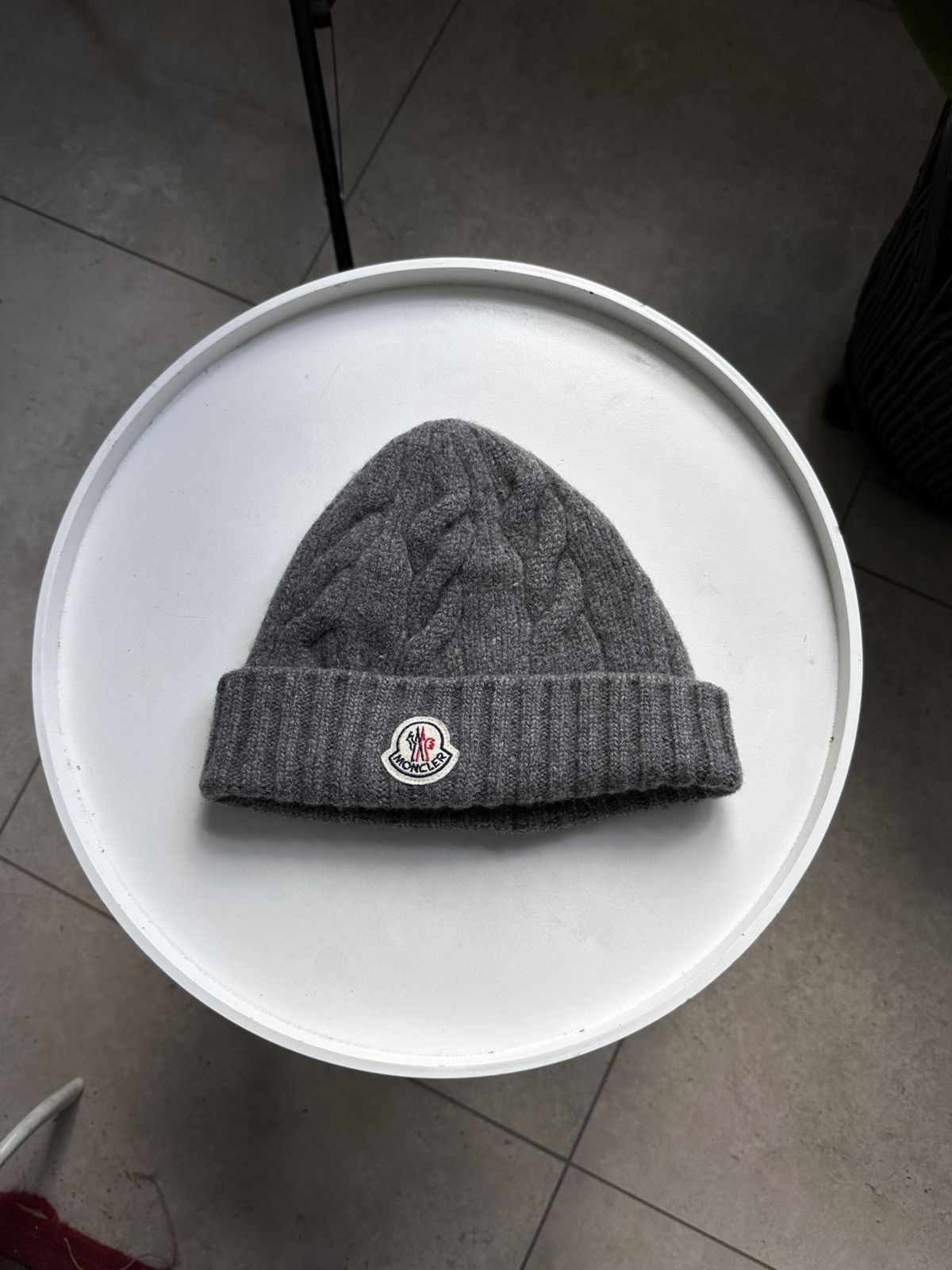 Moncler Moncler Grey Tricolor Wool Beanie | Grailed