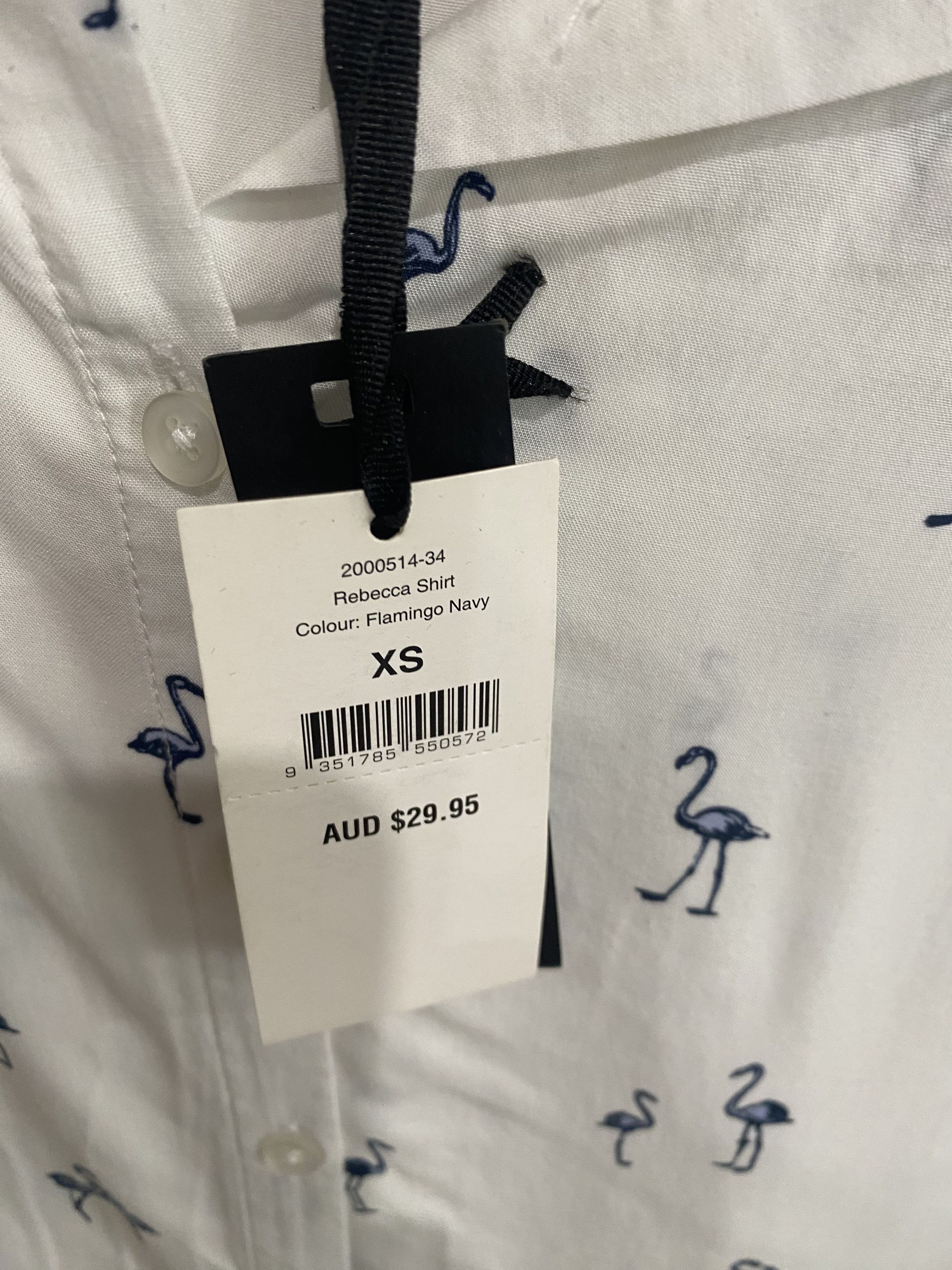 Cotton On Cotton:On Rebecca Flamingo Navy Long Sleeve Button Up Shirt XS Size US XS / EU 42 / 0 - 3 Thumbnail
