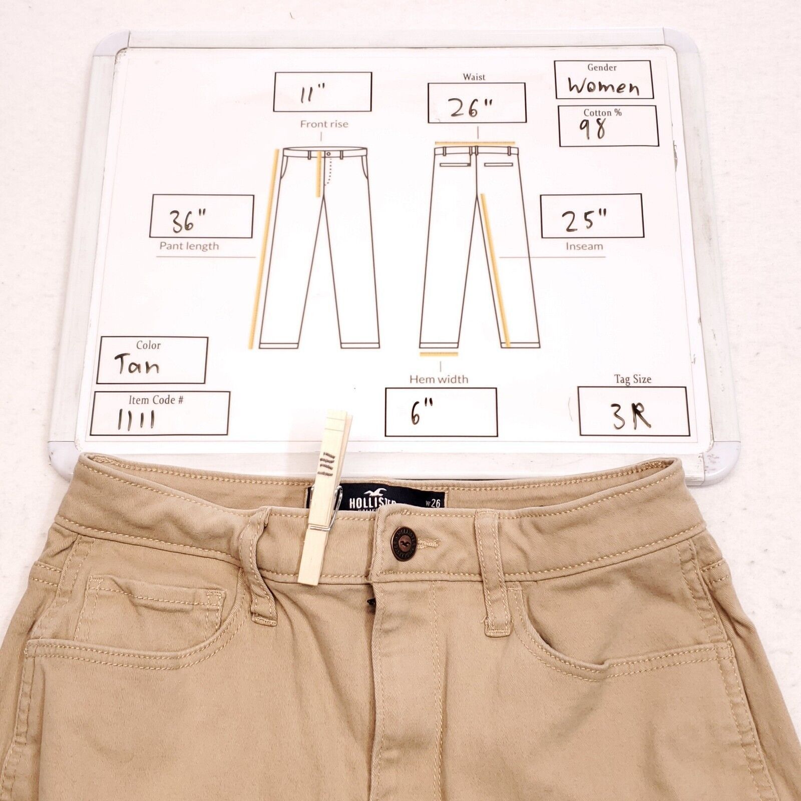 Hollister Hollister Ultra High Rise Mom Pant Chino Pants Women Size 3R Size 26" / US 2 / IT 38 - 9 Thumbnail