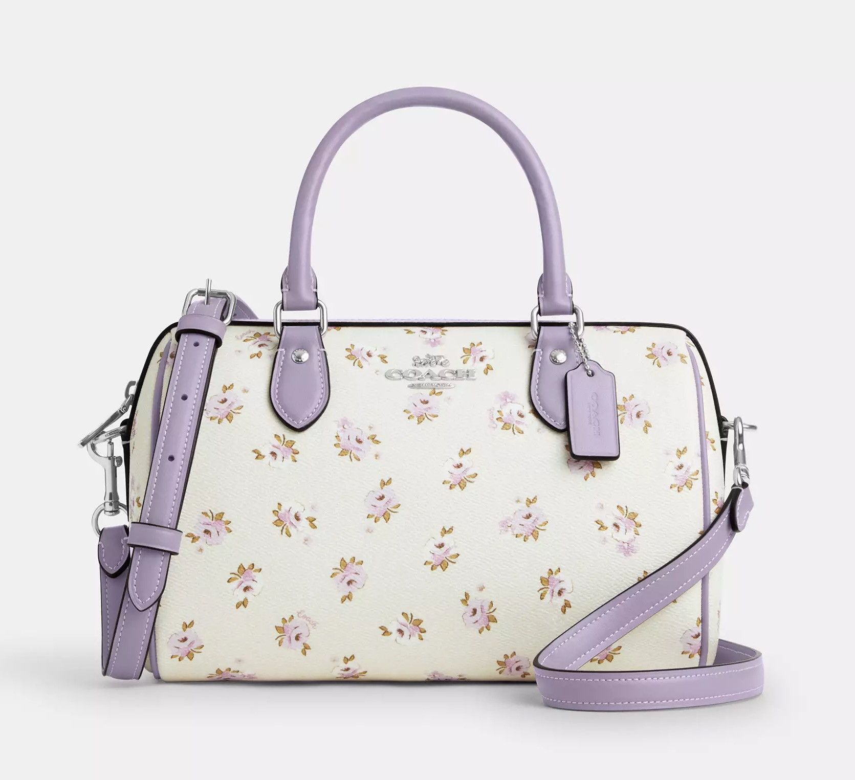 Coach NWT Coach Rowan Satchel Bag With Floral Print CAL58 Size ONE SIZE - 6 Thumbnail