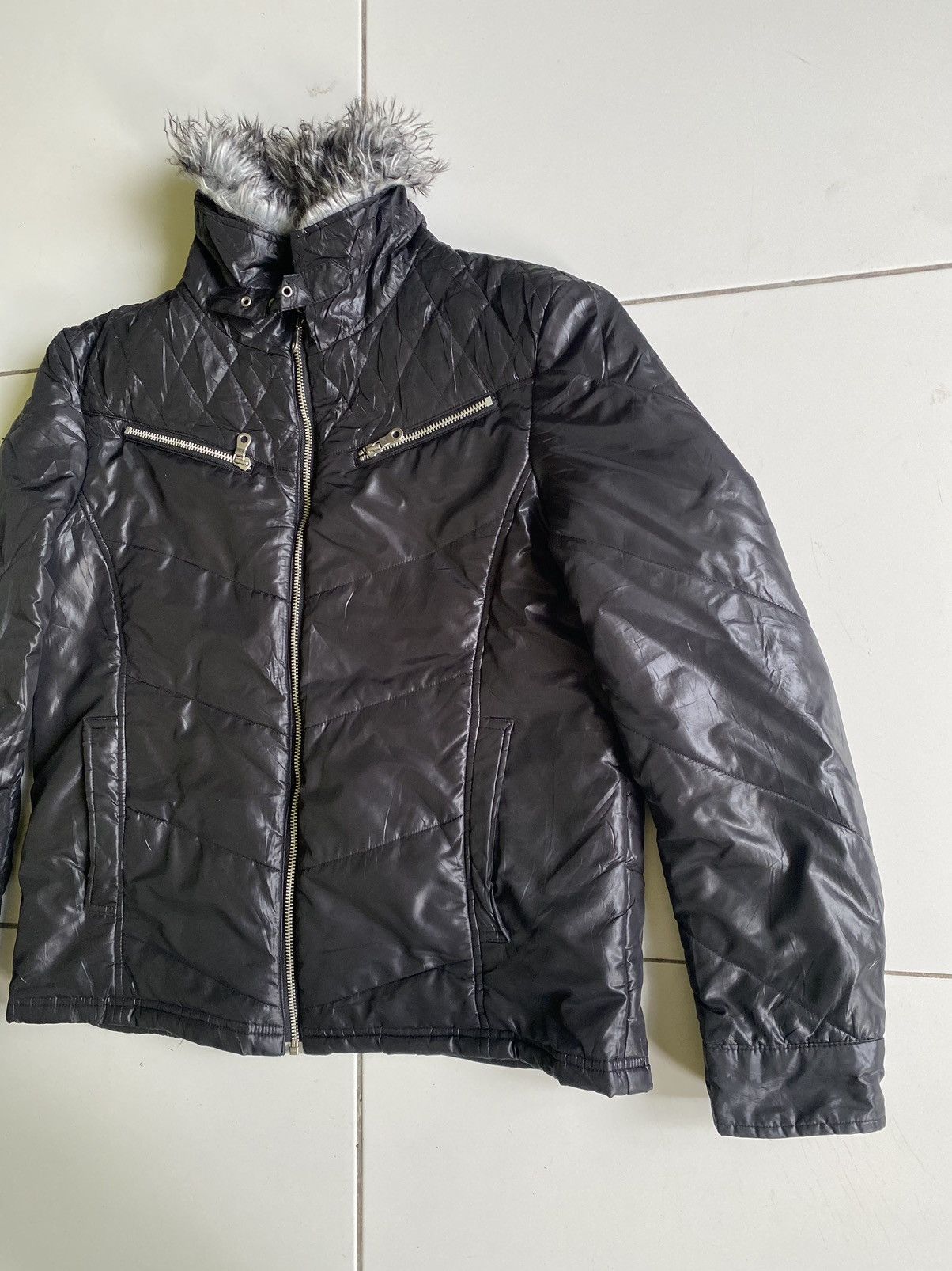 Mossimo Mossimo Quilted Puffy fur faux Black Jacket Size US L / EU 52-54 / 3 - 4 Thumbnail