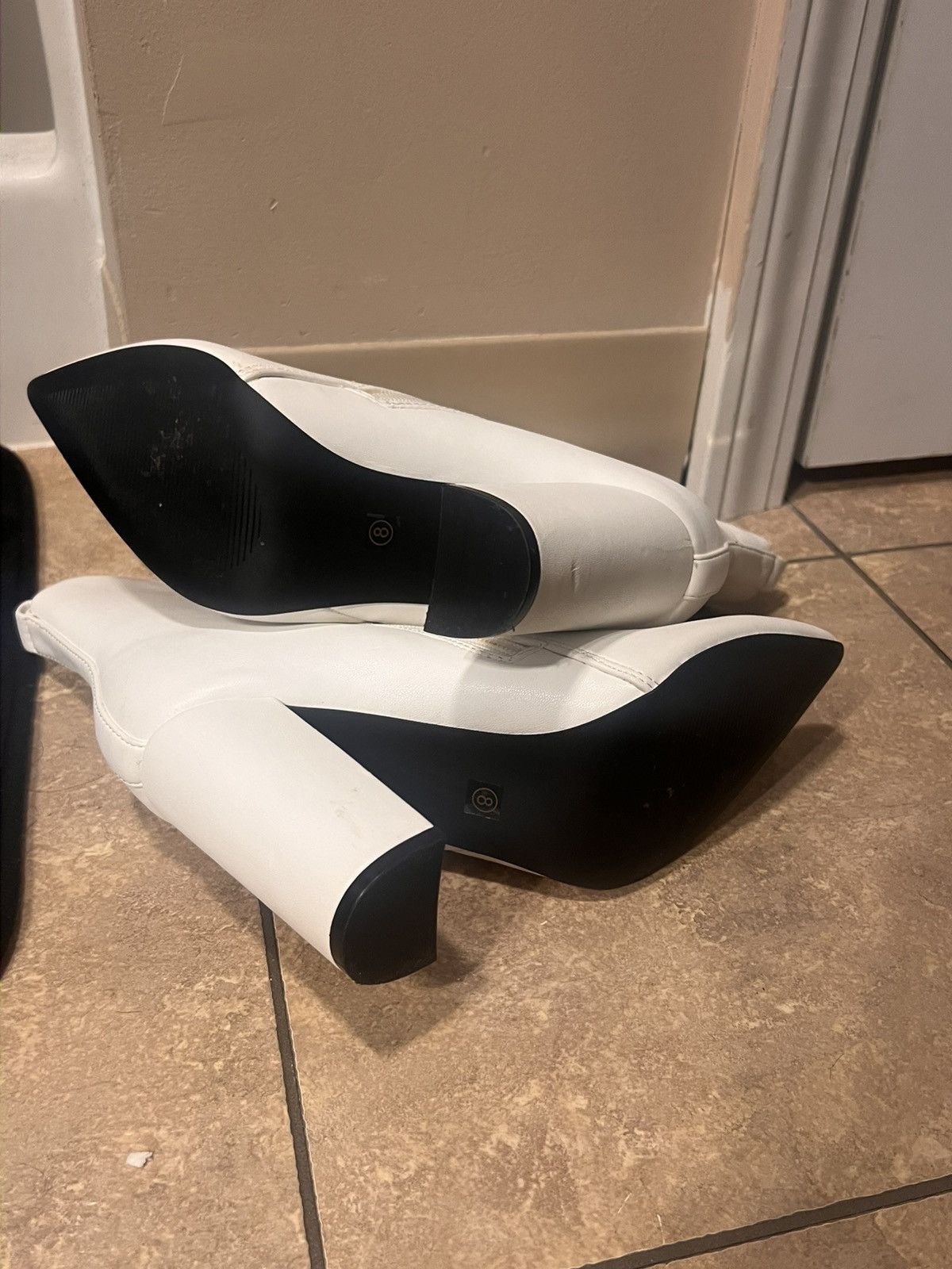 Other White Leather ankle boots with Block heel Size US 4.5 / IT 34.5 - 3 Thumbnail