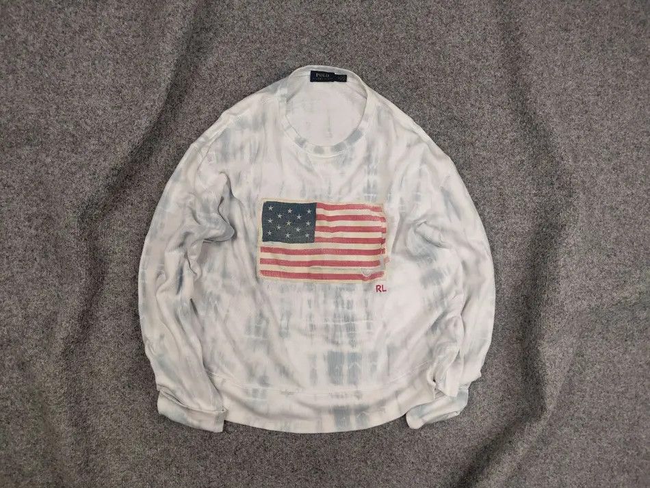 Polo Ralph Lauren Polo Ralph Lauren american flag Logo Sweatshirt Vtg Style Size M / US 6-8 / IT 42-44 - 1 Thumbnail