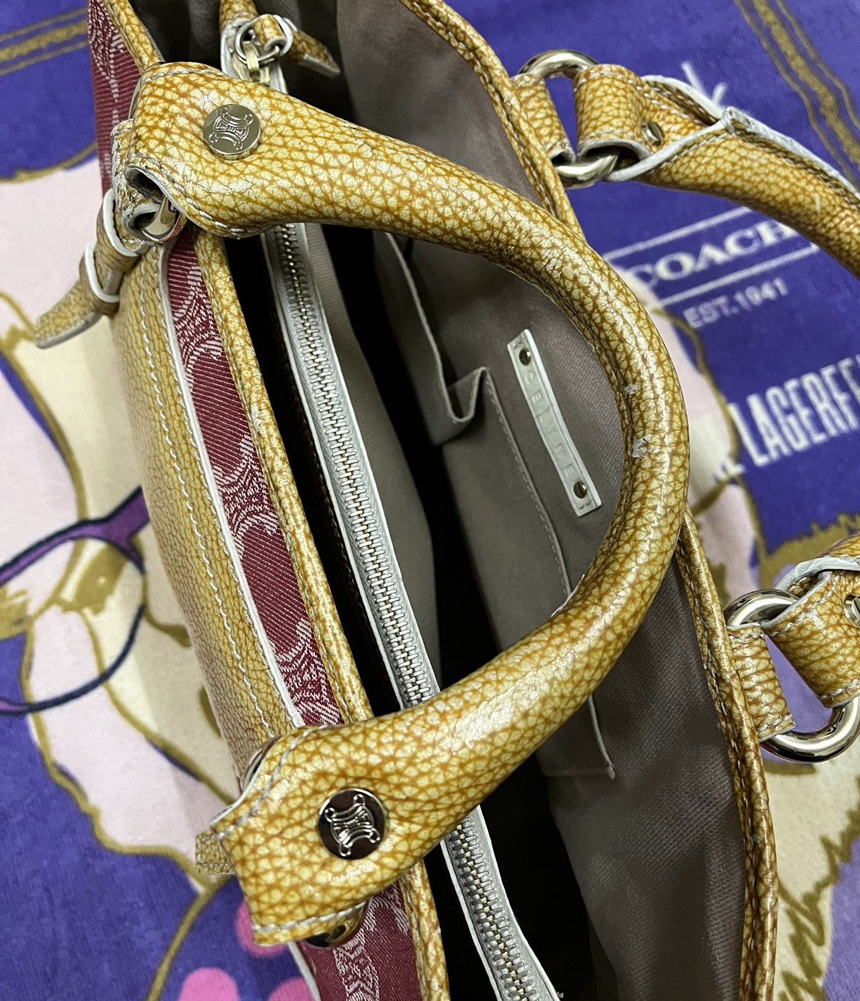 Celine Vintage CELINE PARIS Monogram Handbag x Rare Size ONE SIZE - 16 Thumbnail