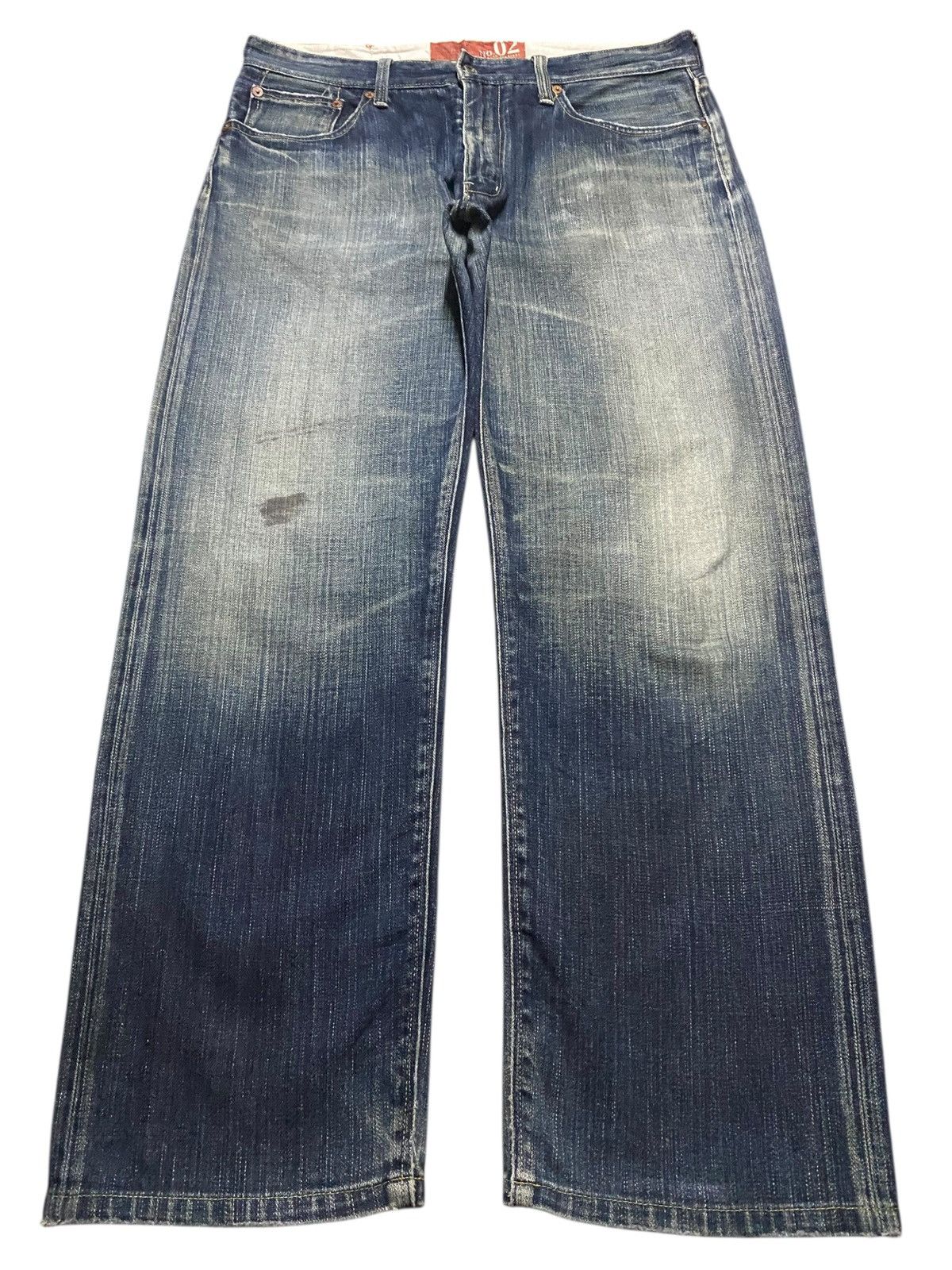 Japanese Brand Vintage Japanese Brand Back Number Faded Distressed Loose Size US 34 / EU 50 - 1 Thumbnail