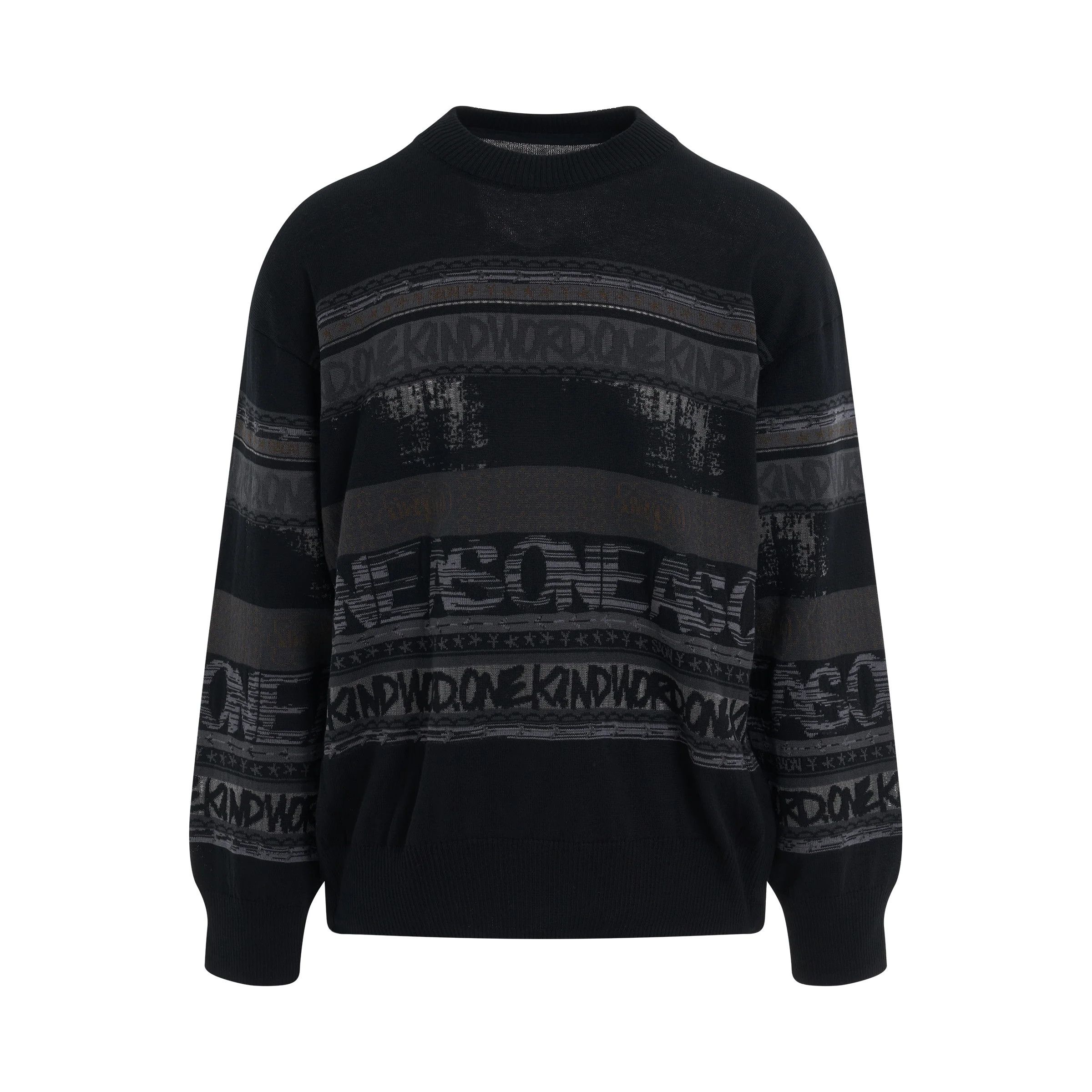 o1mris0824 Knit Pullover in Black