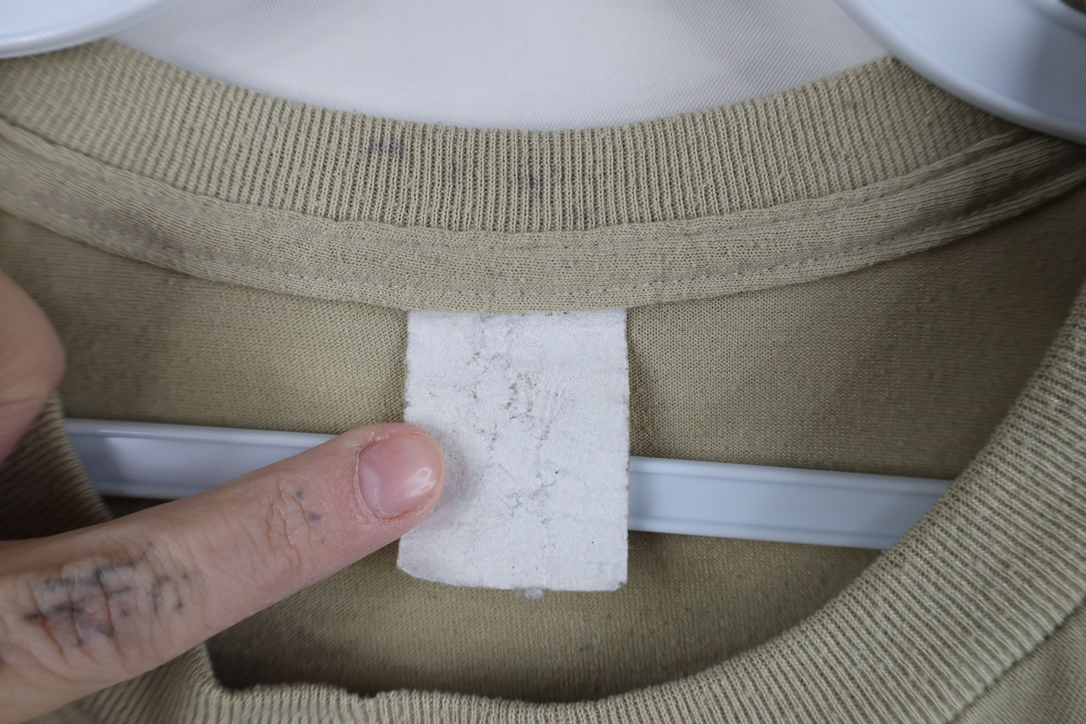 Vintage Vintage 90s Streetwear Blank Knit Short Sleeve T-Shirt Tan Size US L / EU 52-54 / 3 - 5 Thumbnail