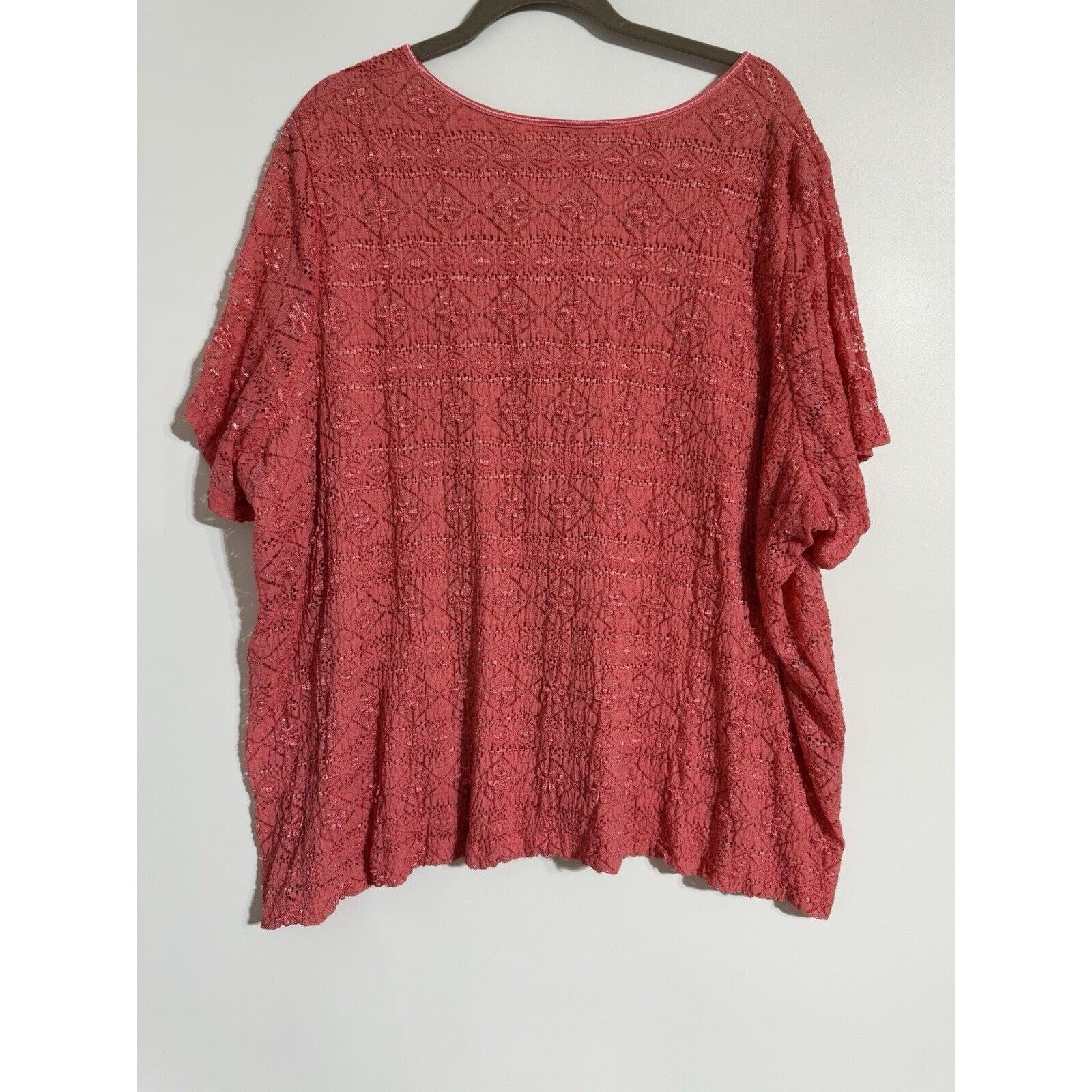 Other Vintage Top Womens Plus 4X Coral Lined Metallic Threads Size 4XL / US 24-26 - 4 Thumbnail