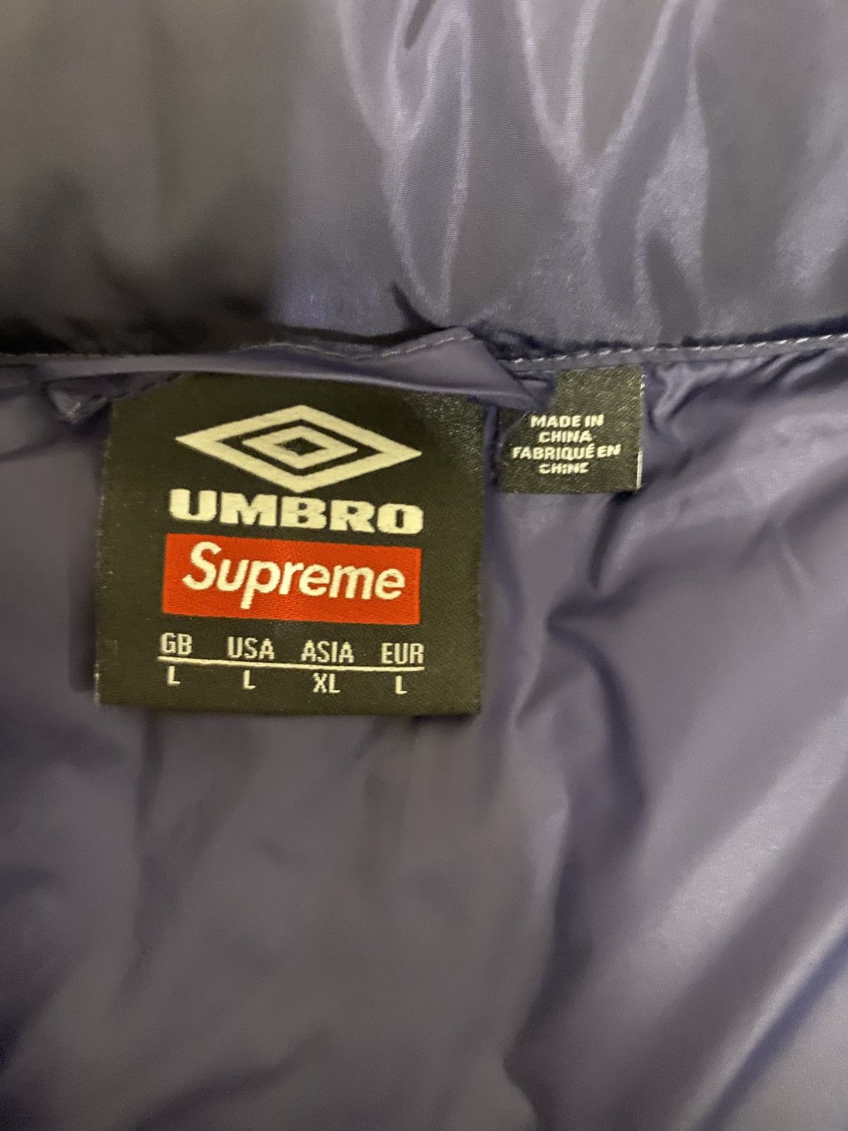 Supreme × Umbro Supreme Umbro Down Puffer Jacket Size US L / EU 52-54 / 3 - 6 Thumbnail