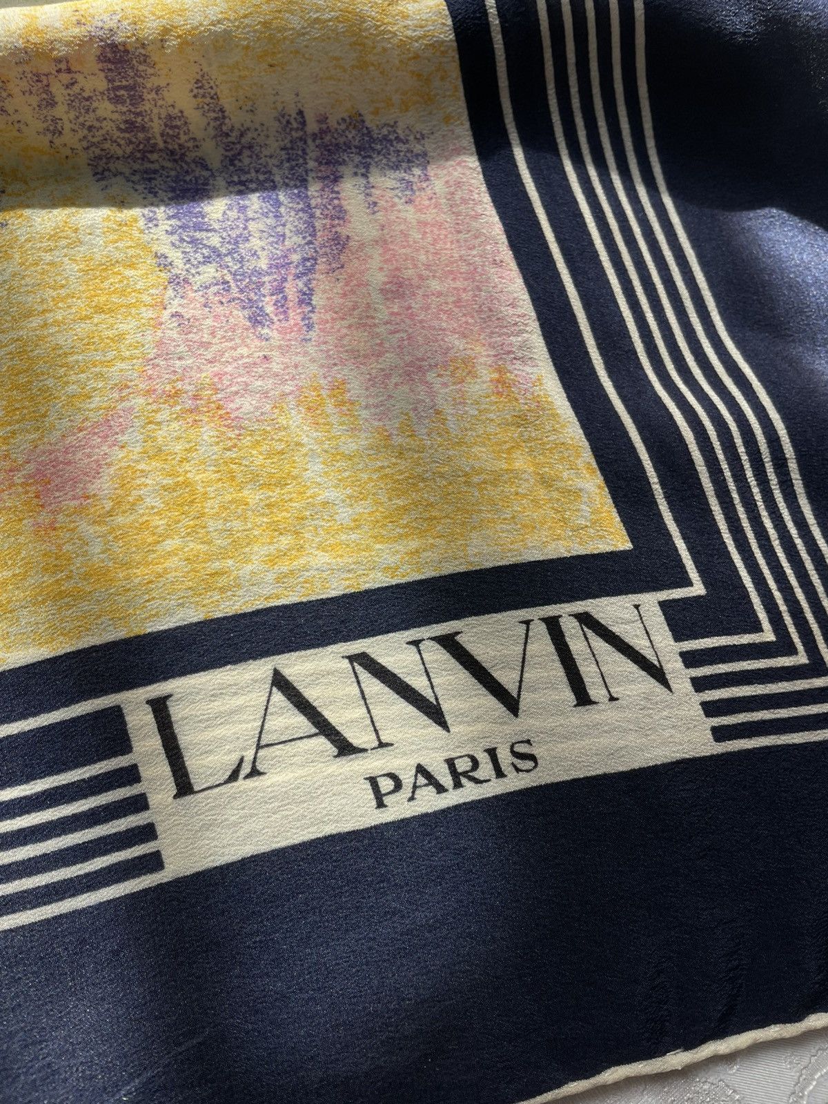 Lanvin Lanvin Silk Abstract Scarf / Multicolor Pastel Print Size ONE SIZE - 2 Thumbnail