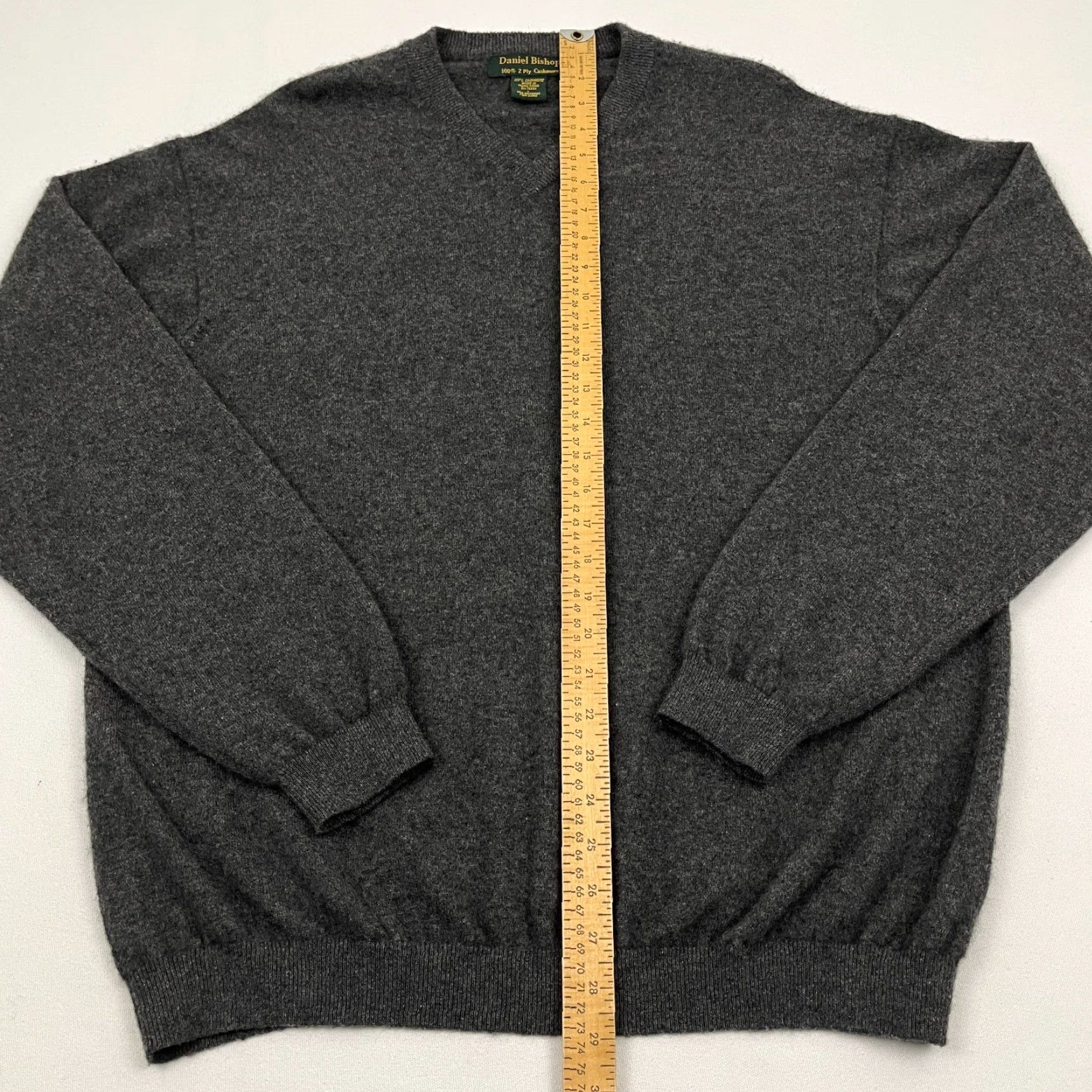 Vintage Daniel Bishop Cashmere Sweater Mens L Gray V-Neck Preppy Quiet Luxury Old Money Size US L / EU 52-54 / 3 - 3 Thumbnail