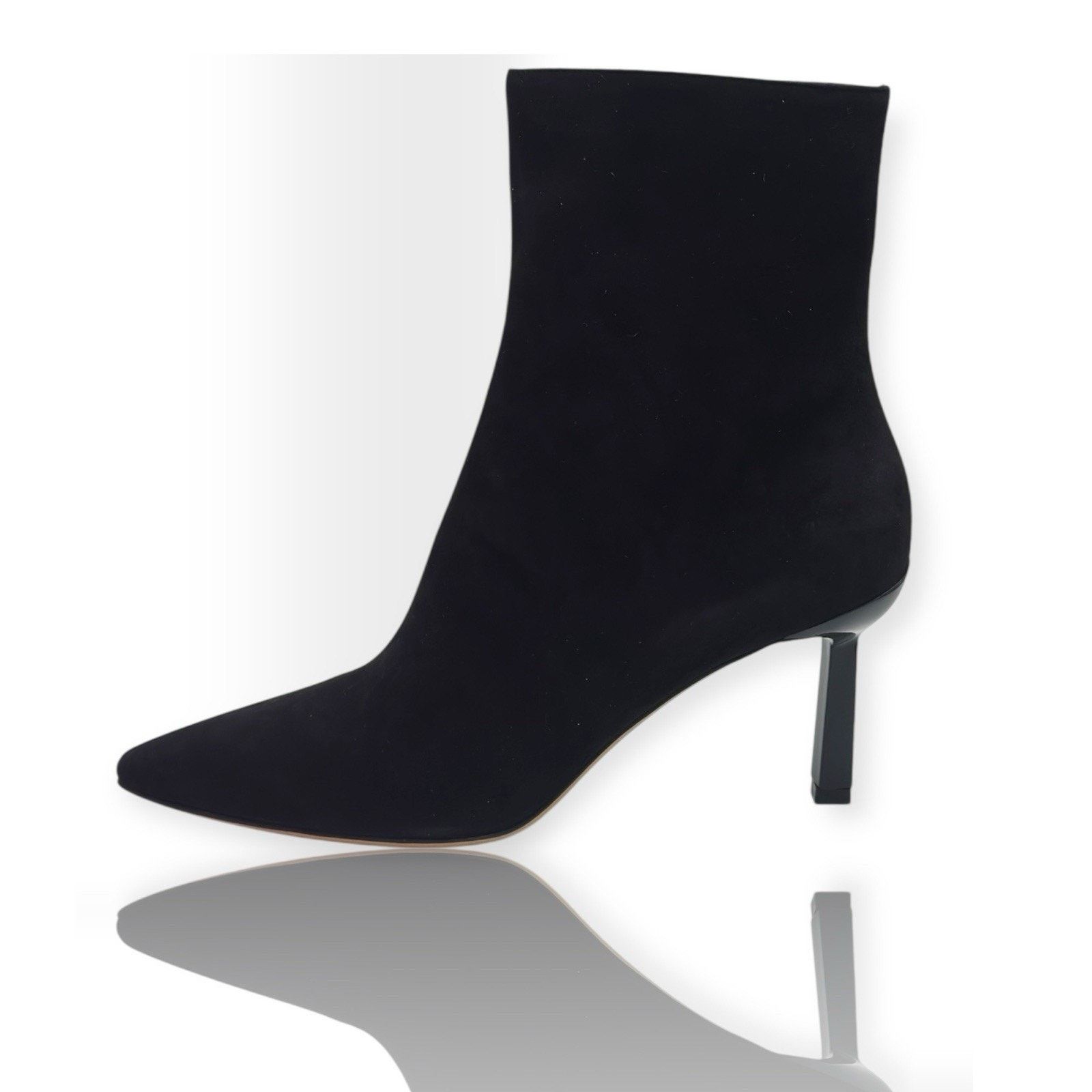 Salvatore Ferragamo Black Suede Janna 70 Sculpted Heel Leather Heeled Boots 9.5 Size US 9.5 / IT 39.5 - 4 Thumbnail