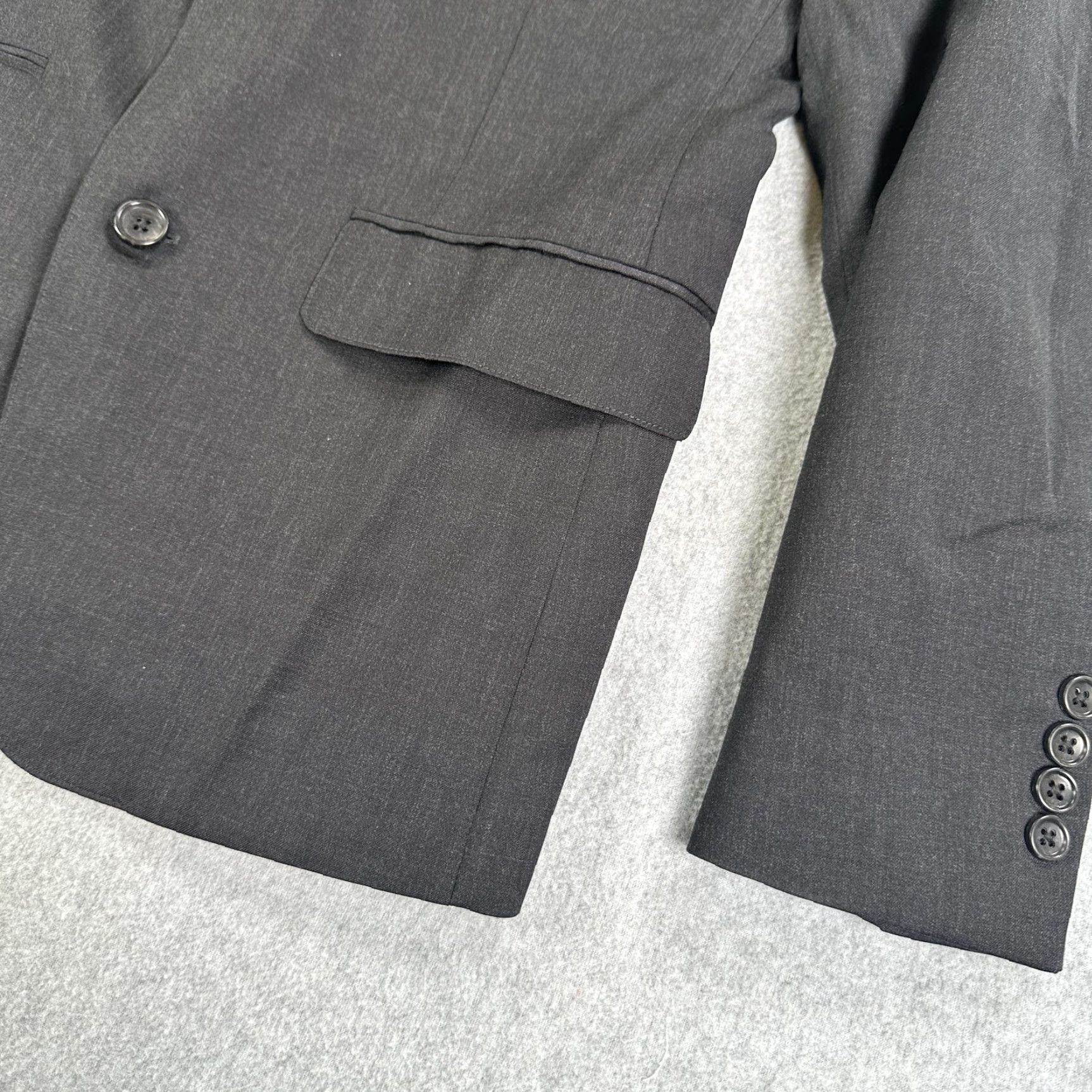 Bonobos Bonobos Slim Fit Wool Blend Suit Jacket 2-Button Notch Lapel Gray 38S Men Short Sleeve 4-Button Cuffs Adult Formal Wedding Business Regular Size US 38 / EU 54 - 2 Thumbnail