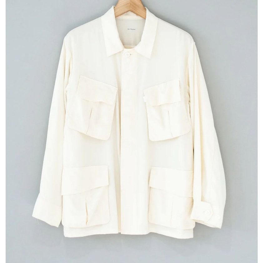 Japanese Brand S H SHIRTS Fatigue Shirt - Natural Wool Silk - L NWT $875 Size US L / EU 52-54 / 3 - 1 Thumbnail