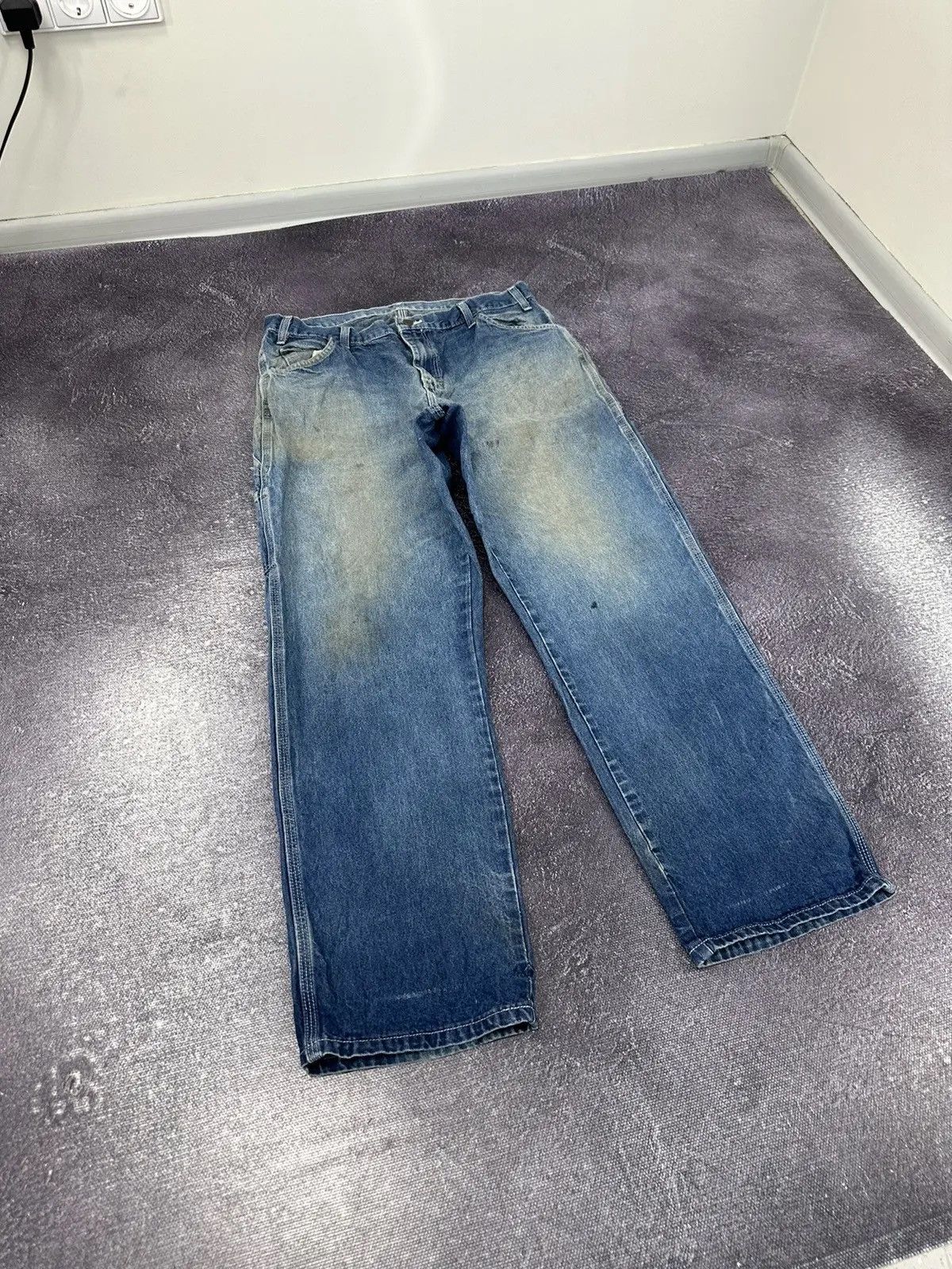 Dickies × Vintage Vintage 90s Dickies Faded Blue Denim Work Baggy Jeans Size US 34 / EU 50 - 8 Thumbnail