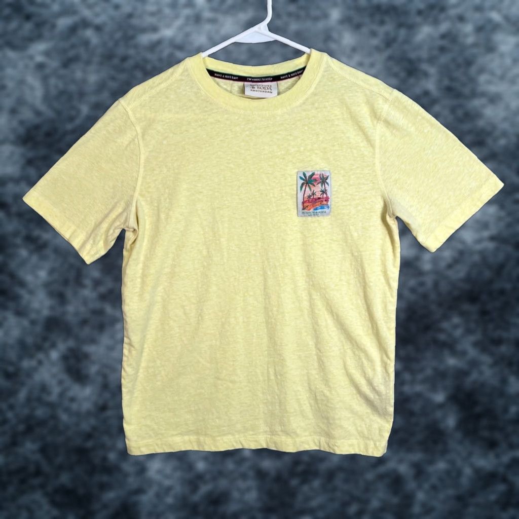 Scotch & Soda VINTAGE Scotch & Soda T-Shirt Mens Small Yellow Cotton Blend Short Sleeve Crew Neck Size US S / EU 44-46 / 1 - 1 Thumbnail