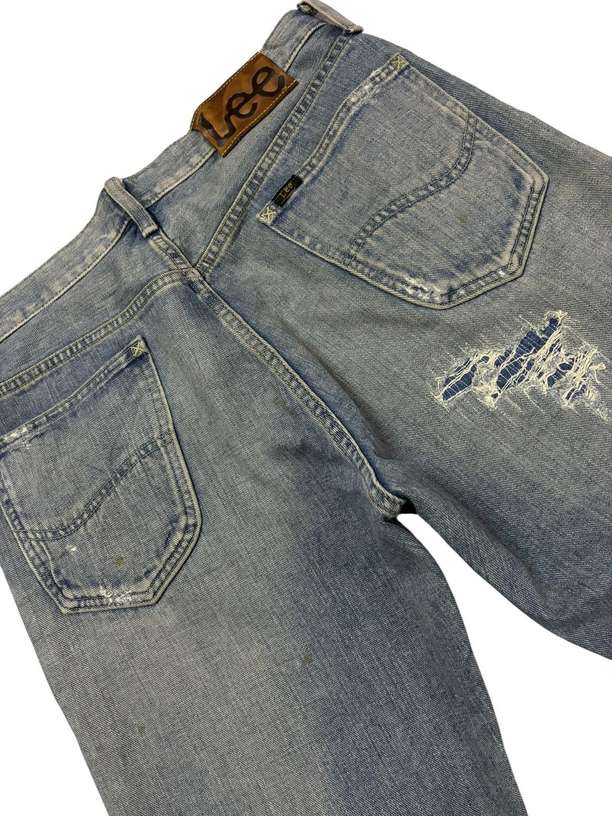 Japanese Brand Vtg Y2k Lee Japan Sashiko Blue Washed Jeans Size US 32 / EU 48 - 5 Thumbnail