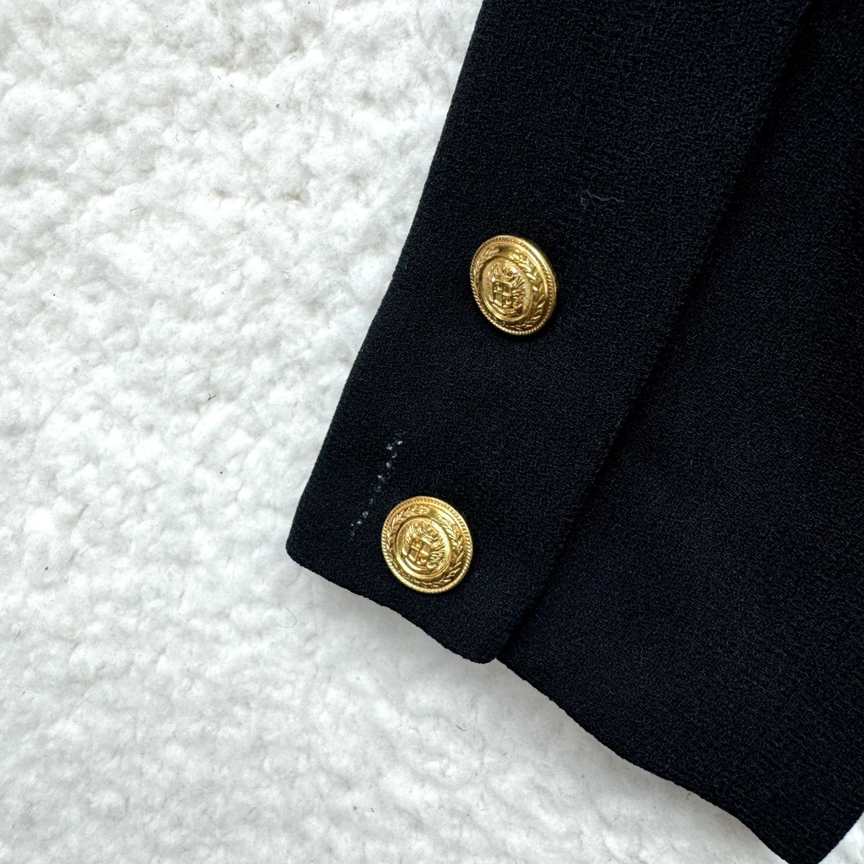 Liz Claiborne VINTAGE Liz Claiborne Sheath Blazer Dress 12 Black Military Crest Gold Buttons Womens Size XL / US 12-14 / IT 48-50 - 6 Thumbnail