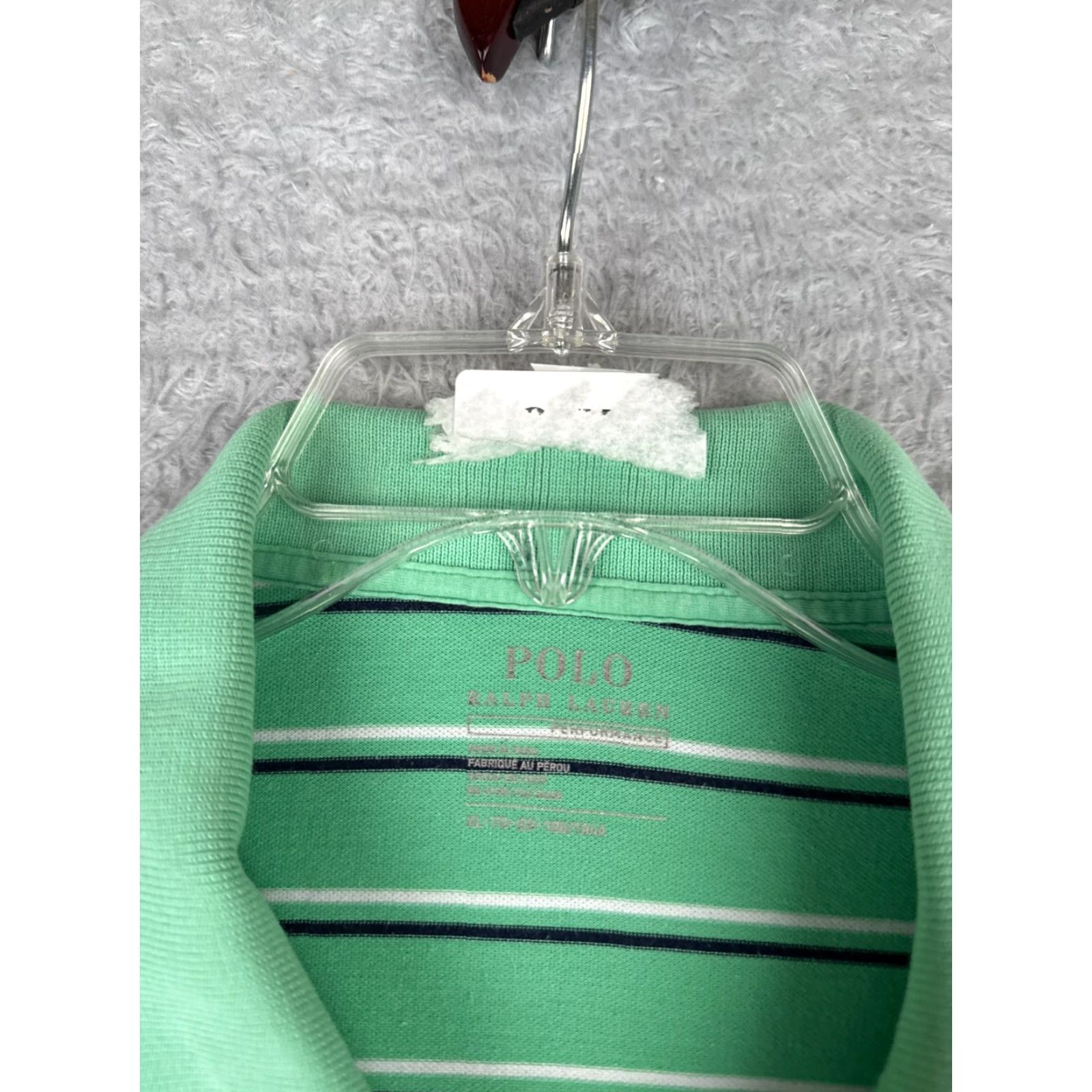 Ralph Lauren VINTAGE Ralph Lauren Polo Shirt Mens XL Green Stripe Cotton Knit Pony Golf Shirt BULL? Size US XL / EU 56 / 4 - 7 Thumbnail