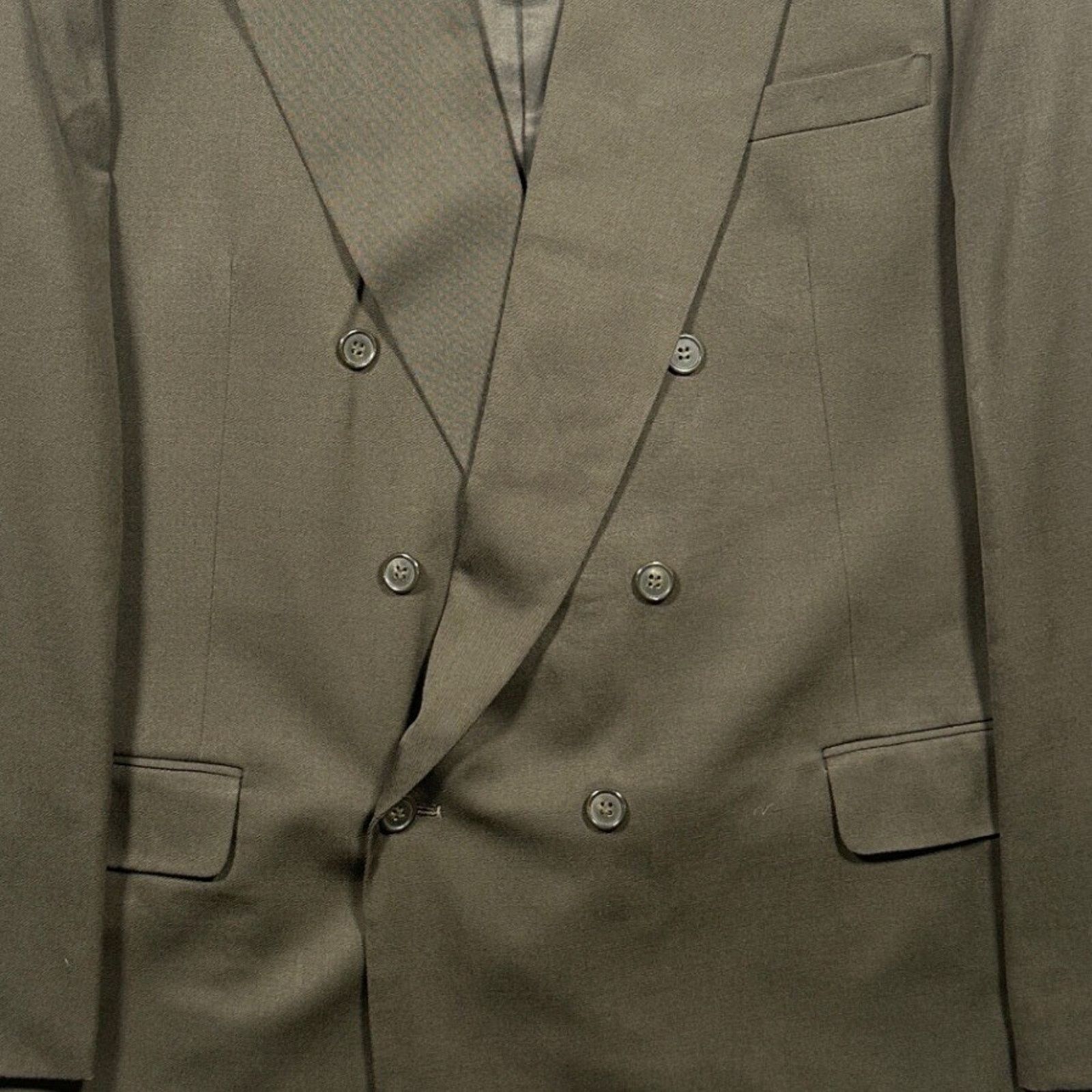 Other Trieste Double Breasted Blazer Mens Size 50L Olive Green Size 50L - 5 Thumbnail