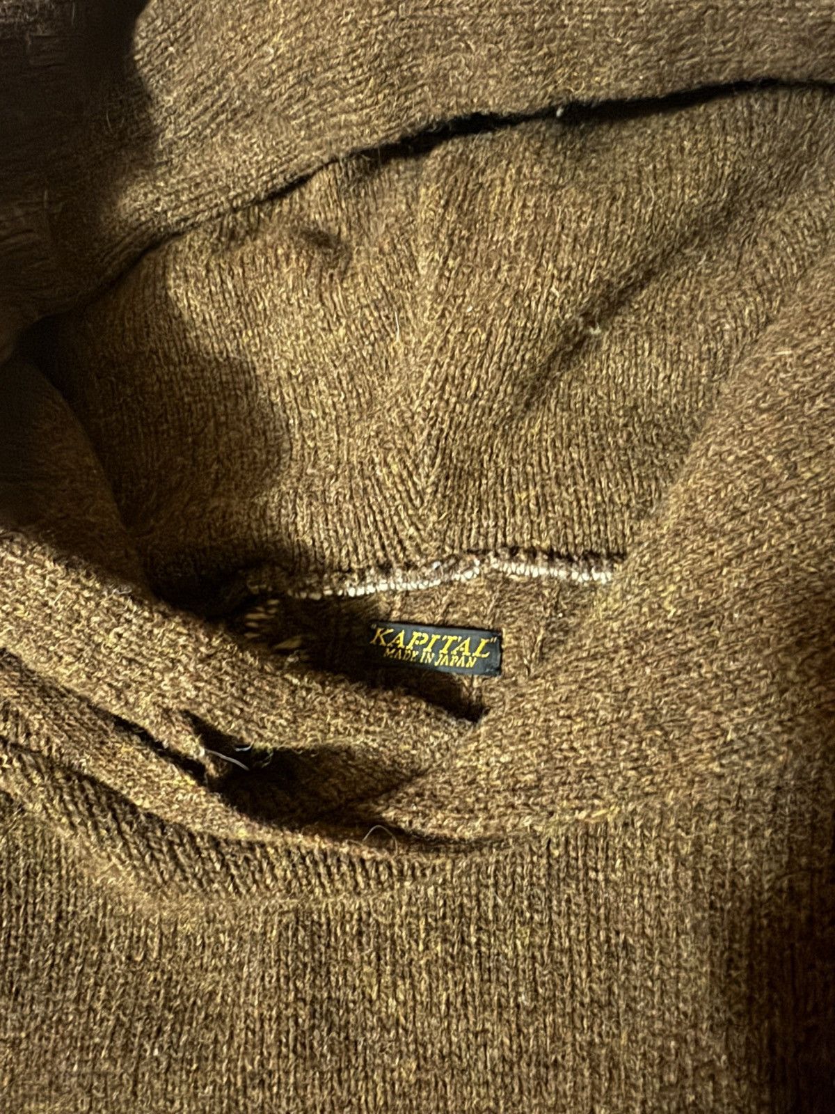 Kapital KAPITAL 5G wool bone sweater hoody skeleton brown Size US L / EU 52-54 / 3 - 4 Thumbnail