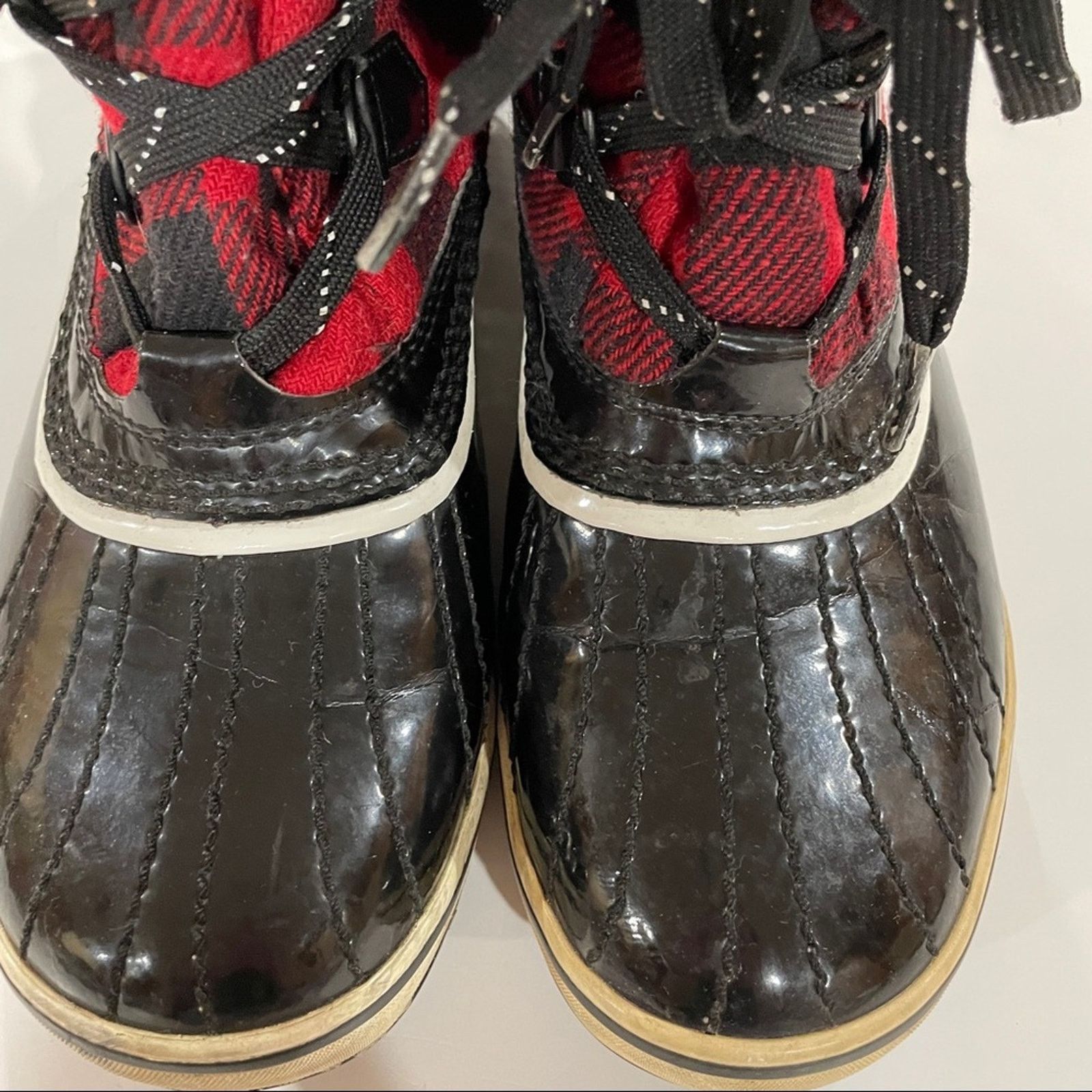SOREL Sorel Out N About Red Buffalo Plaid Winter Rain Duck Boots Size US 9 / IT 39 - 11 Thumbnail
