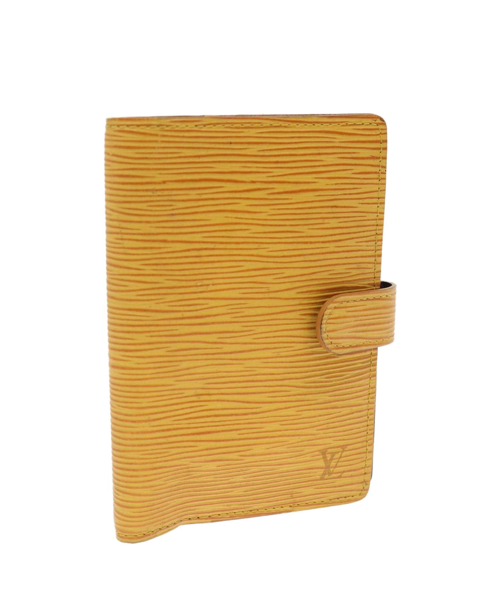 image of Louis Vuitton Epi Leather Day Planner Cover in Yellow, Women's