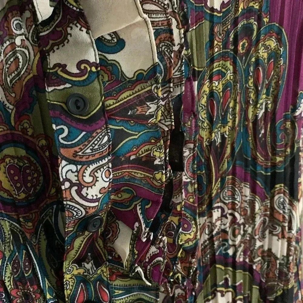Designer Bohemian Style Ruffled Blouse Size L / US 10 / IT 46 - 4 Thumbnail