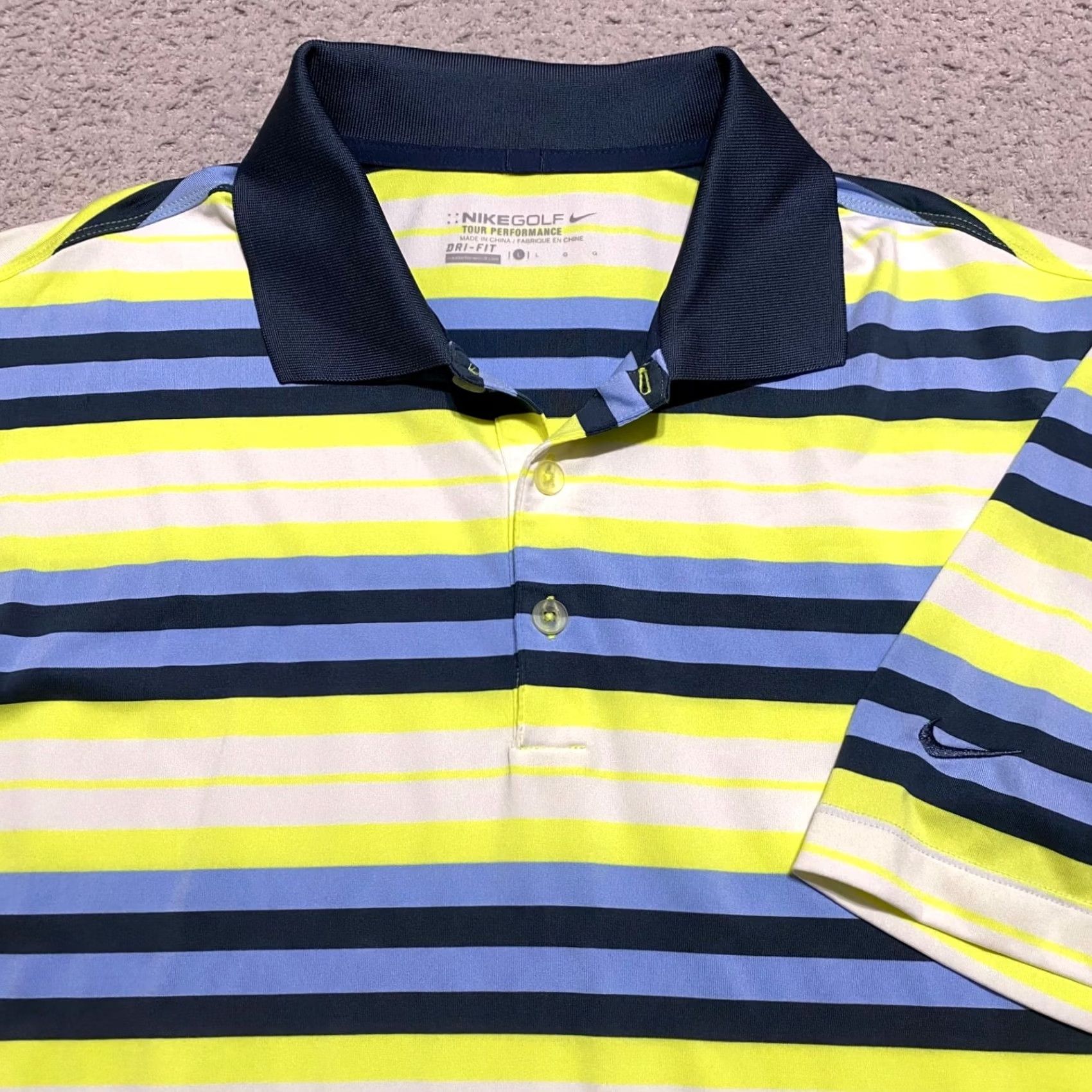 Nike Nike Golf Polo Shirt Mens Large Dri-Fit Multicolor Striped Short Sleeve Polo Size US L / EU 52-54 / 3 - 5 Thumbnail