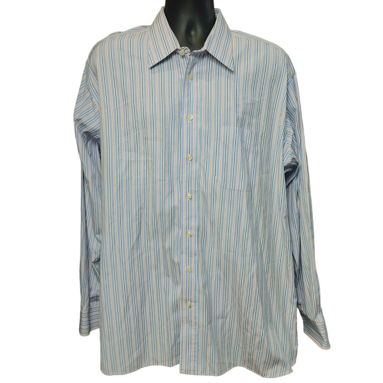 Other Gitman Bros. Men's Long Sleeve Striped Blue Dress Shirt XL Size US XL / EU 56 / 4 - 1 Thumbnail