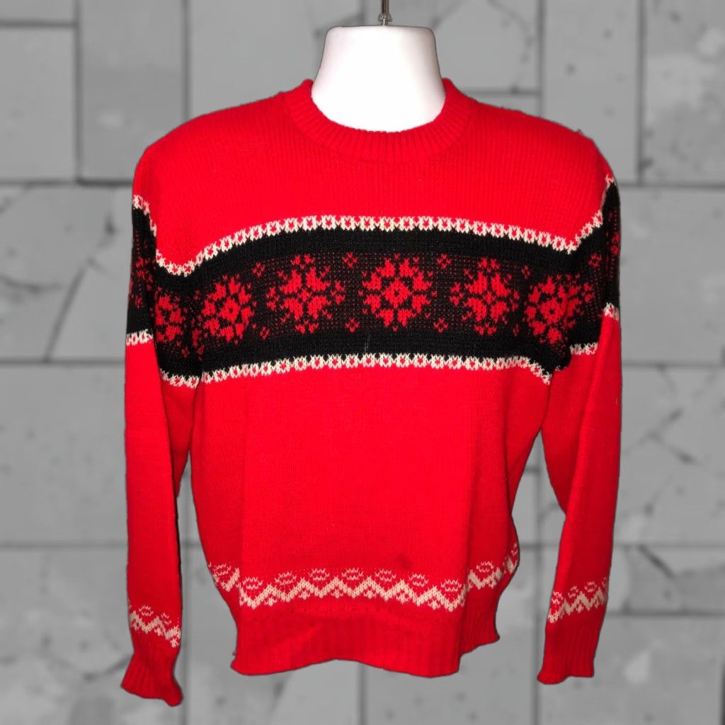 Vintage VINTAGE Welgrume Sportswear Sweater Crew Neck Mens Red Size M Acrylic Crewneck, Men’s, Red, Vintage Cuffed Wear Size US M / EU 48-50 / 2 - 1 Thumbnail