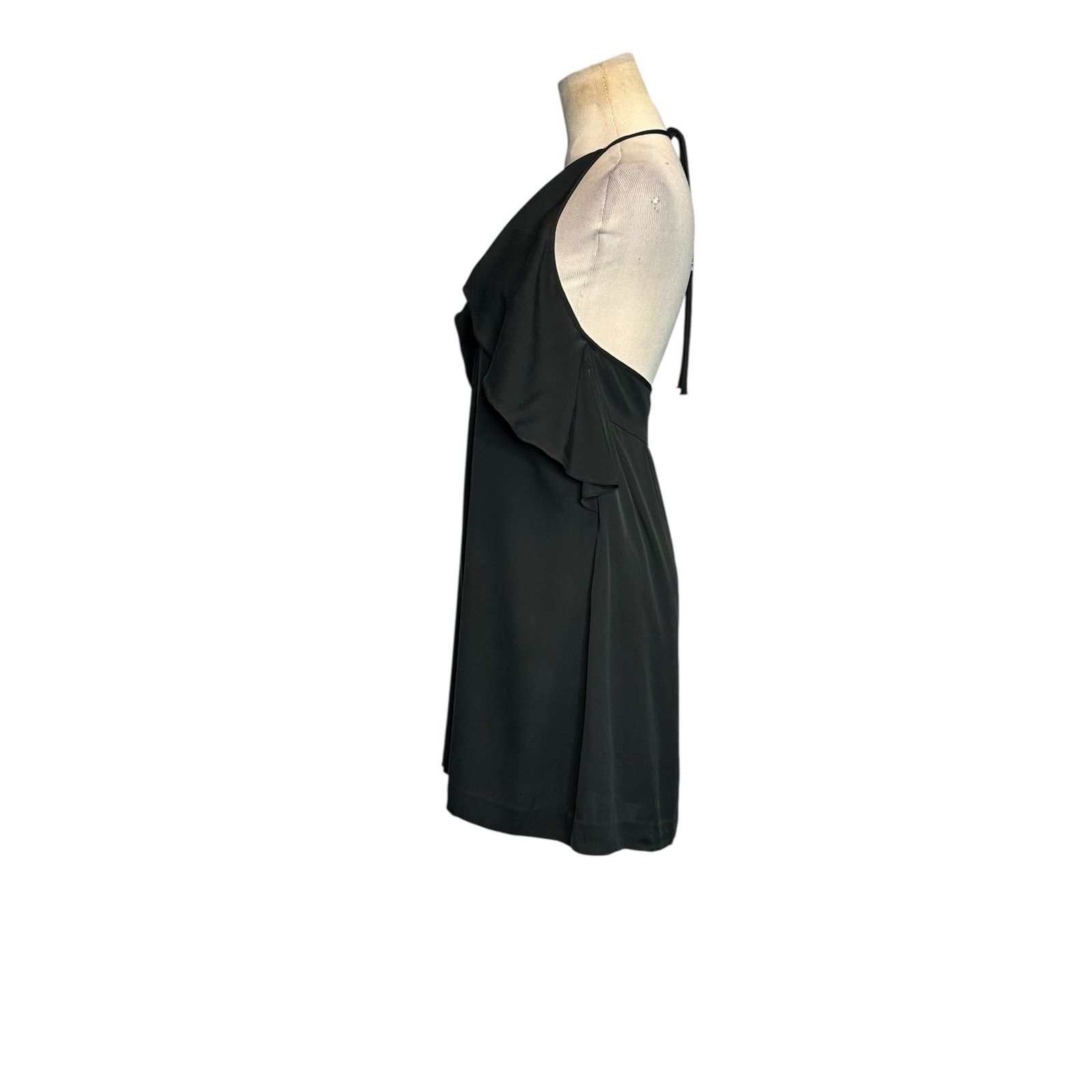 Theory Theory Black Silk Ruffle Open Back Slip Halter Dress Size 2 Size XS / US 0-2 / IT 36-38 - 22 Thumbnail