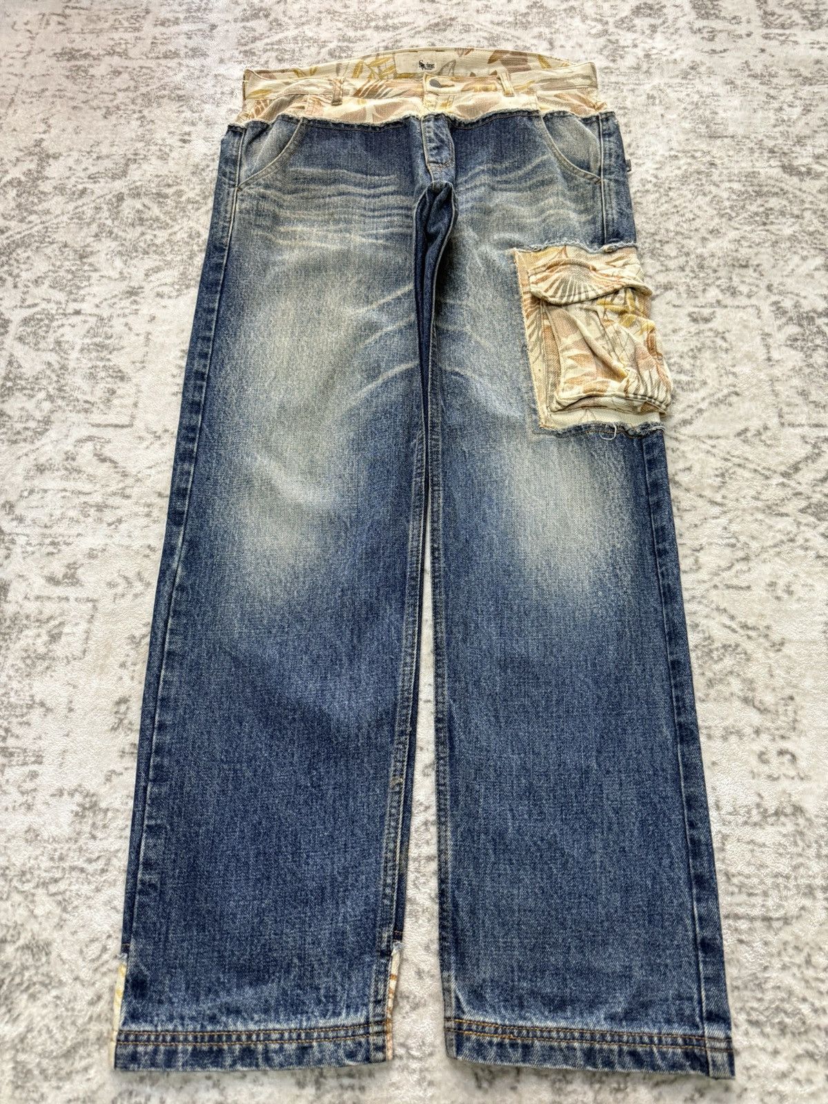 Japanese Brand Swing Incomp Japan Hybrid Cut And Sew Cargo Denim Jeans Size US 34 / EU 50 - 1 Thumbnail
