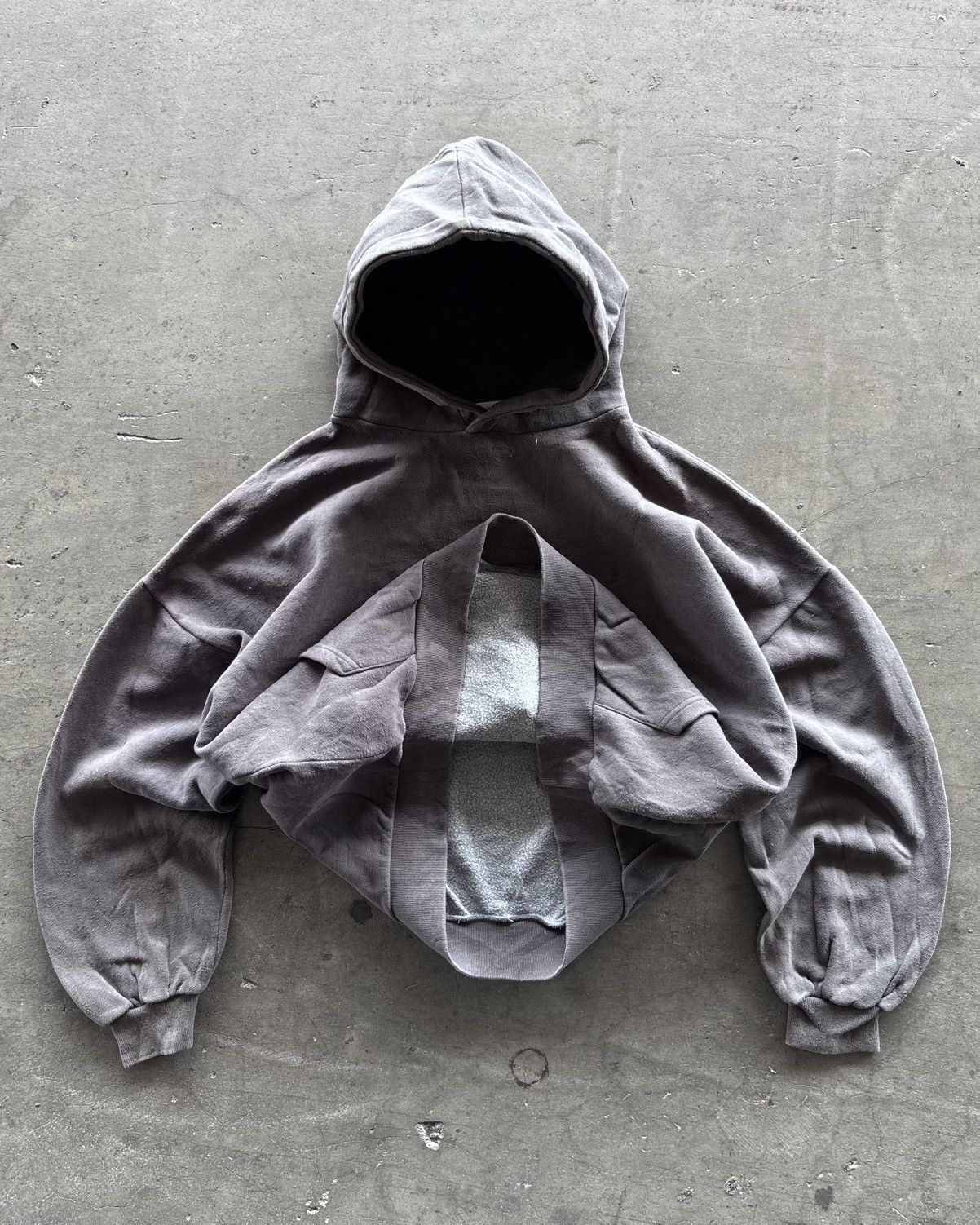 If Six Was Nine 2000s Heavyweight Slate Grey Boxy Hoodie Size US XL / EU 56 / 4 - 4 Thumbnail