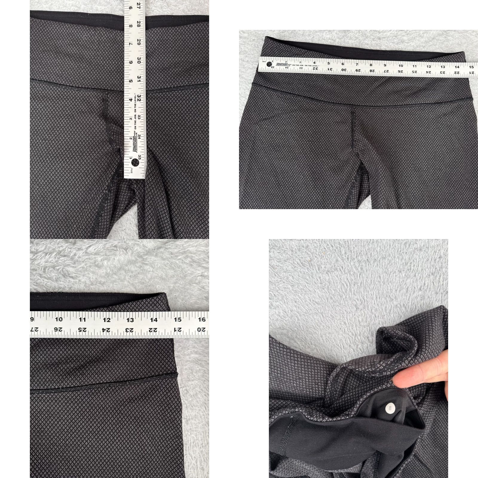 Lululemon Lululemon Wunder Under Pant Women 8 Gray Print Roll Down Diamond Dot Leggings Skinny Inseam 30 in Activewear Yoga Size 30" / US 8 / IT 44 - 8 Thumbnail