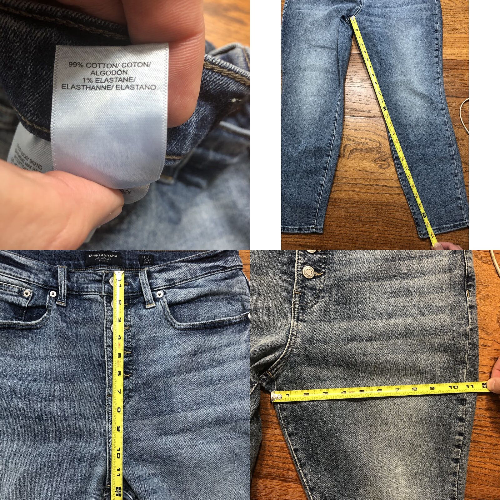 Lucky Brand Lucky Brand Jeans Bridgette Skinny Women 12 Regular Blue 26 Inseam Button Fly High Rise 11.5 In 5-Pocket Denim Stretch Size 34" / US 12 / IT 48 - 8 Thumbnail