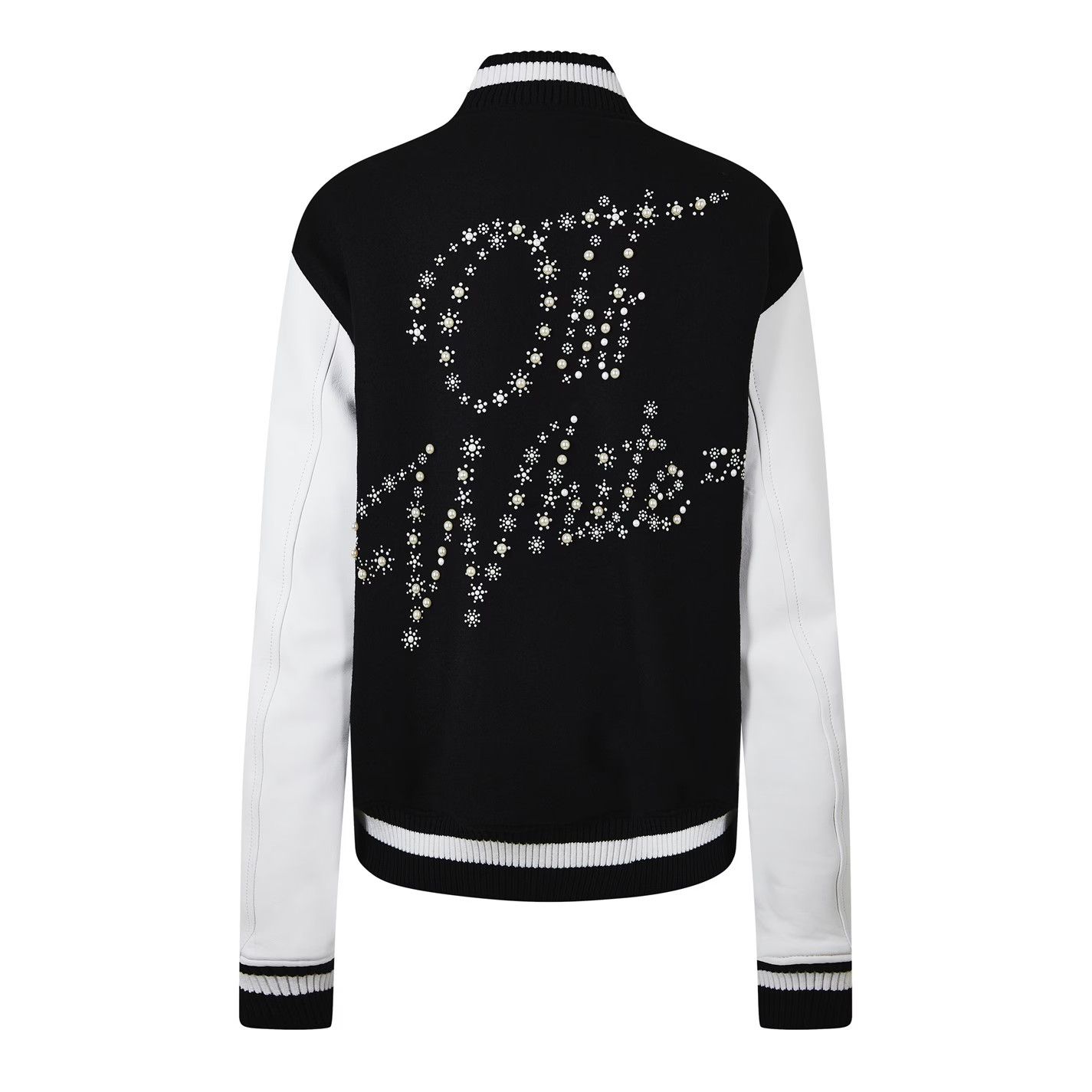 Off-White o1g2r1mq0125 Bomber Jacket in Black & White Size M / US 6-8 / IT 42-44 - 2 Thumbnail