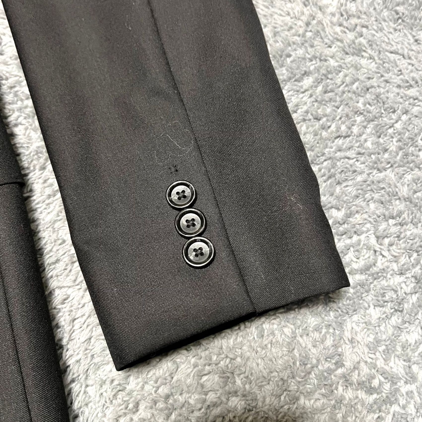 J.Crew J. Crew Blazer Mens 38R Black Wool Slim Coat Slim Suit Jacket Loro Piana altered 3 buttons on sleeves Size 38R - 2 Thumbnail