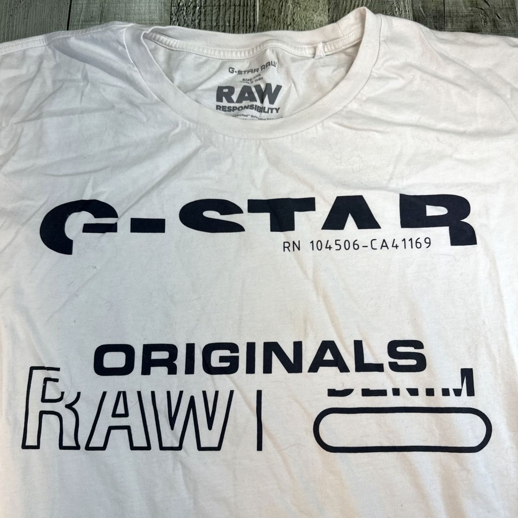 G-Star VINTAGE G-Star Raw T-shirts Logo 00s Y2K USA Style Band Tee Trashed Ugly White 2XL Adult Size US XXL / EU 58 / 5 - 2 Thumbnail