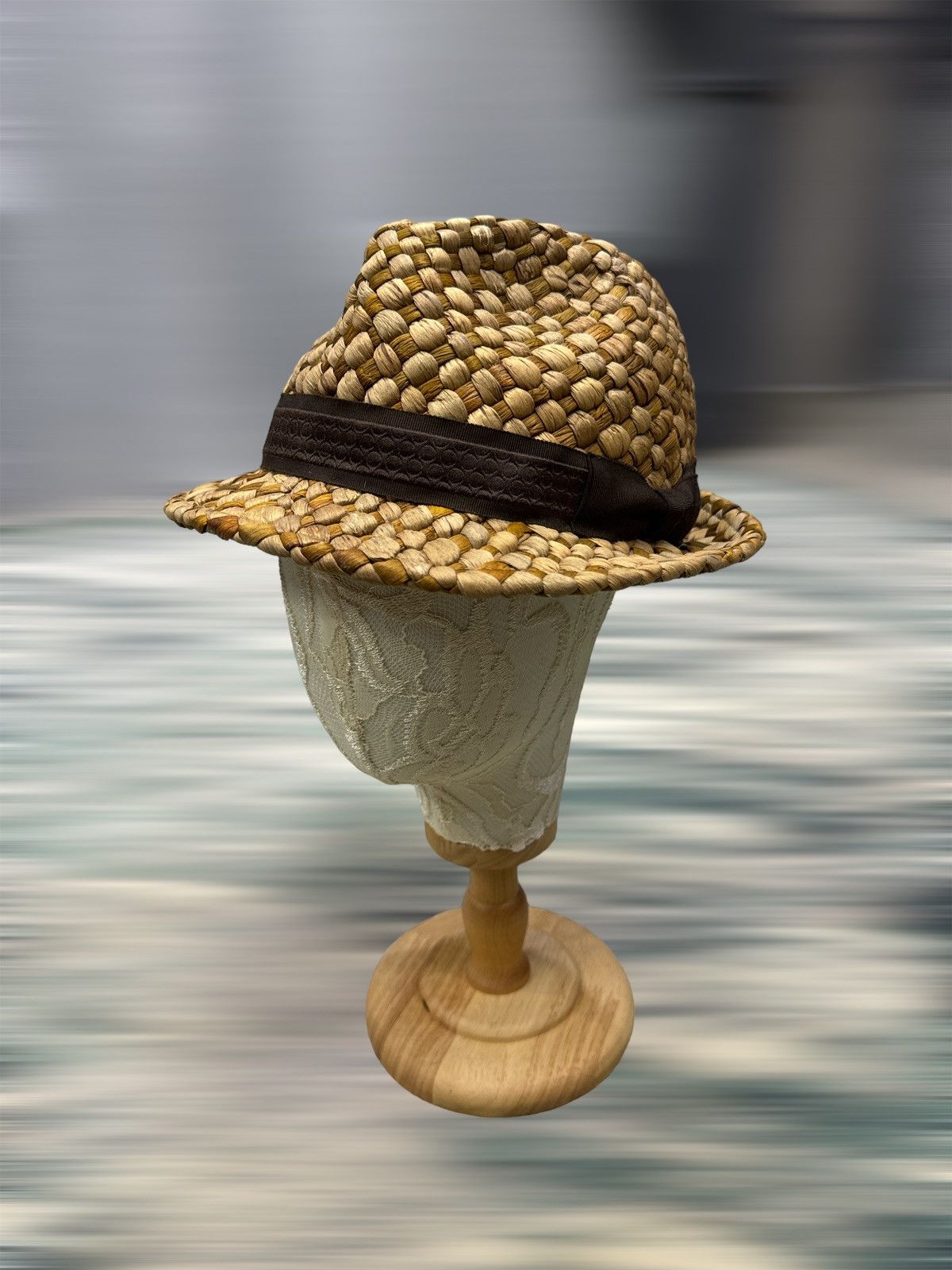 VINTAGE NOL PAPER STRAW EMBROIDERED HAT
