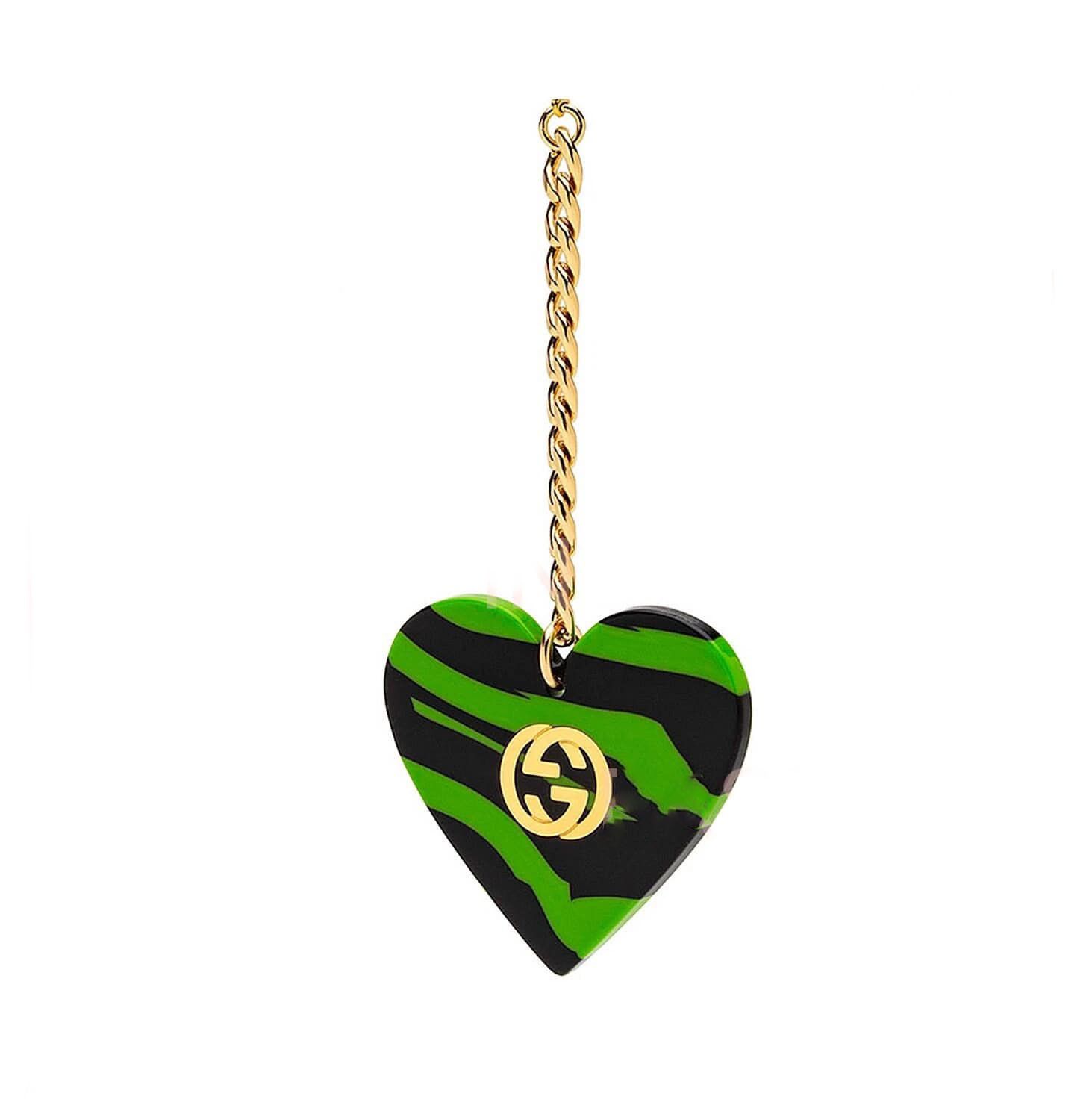 Gucci GUCCI GG0978S CHAIN 0978 Gold Black Green Heart Charm 006 Size ONE SIZE - 3 Thumbnail