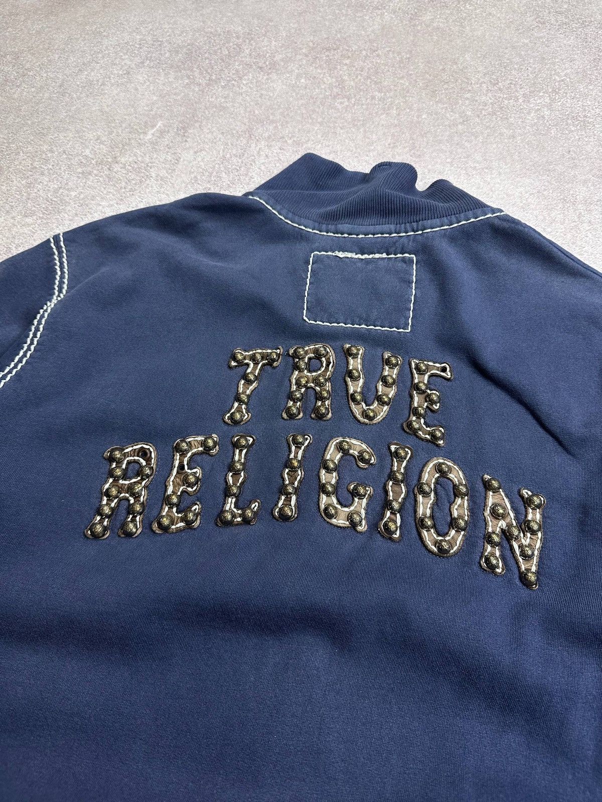 True Religion Vintage True Religion Big Logo Spellout Bomber Jacket XXL Size US XXL / EU 58 / 5 - 3 Thumbnail
