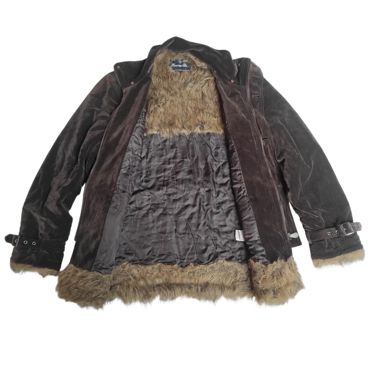 14th Addiction Bernings Sho Faux Fur Shearling Bondage Velvet Jacket Size US M / EU 48-50 / 2 - 1 Thumbnail