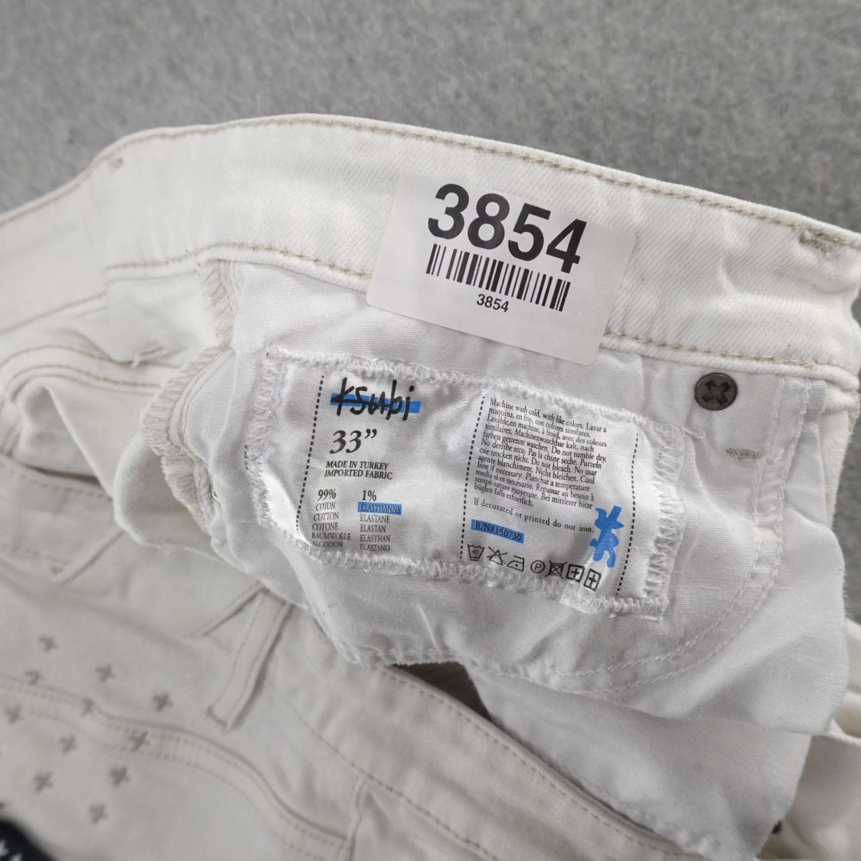Ksubi ksubi Jeans Mens 33X31 White Skinny Slim Fit Denim Shirt? Size US 33 - 4 Thumbnail