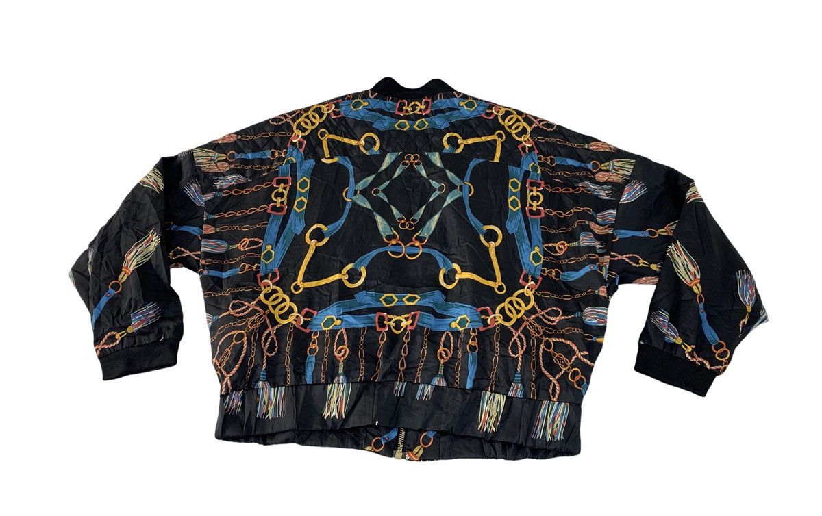 Zara Zara Baroque Chain Horsebit Print Satin Bomber Unisex Jacket Size L / US 10 / IT 46 - 2 Thumbnail